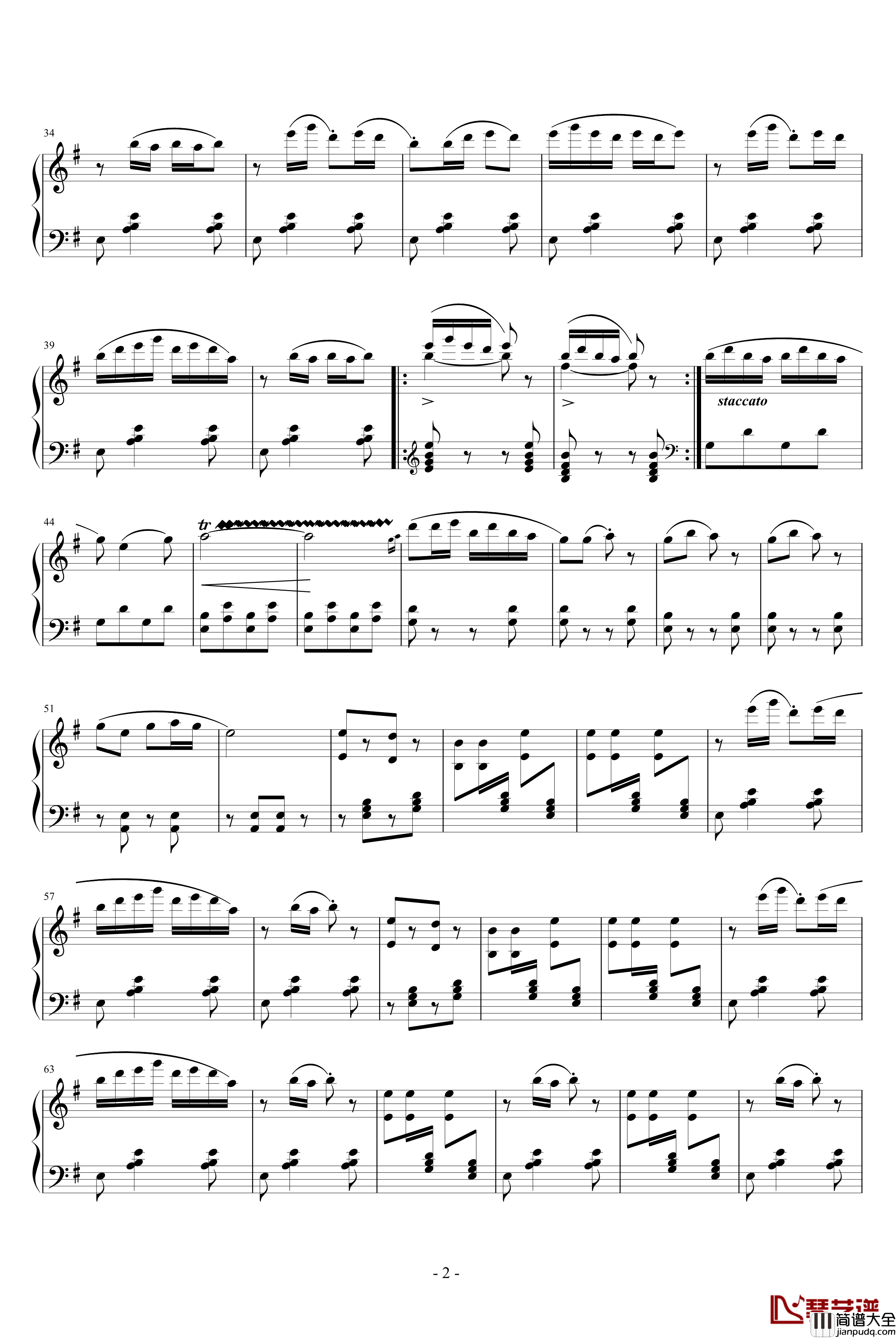 采茶扑蝶钢琴谱_中国名曲