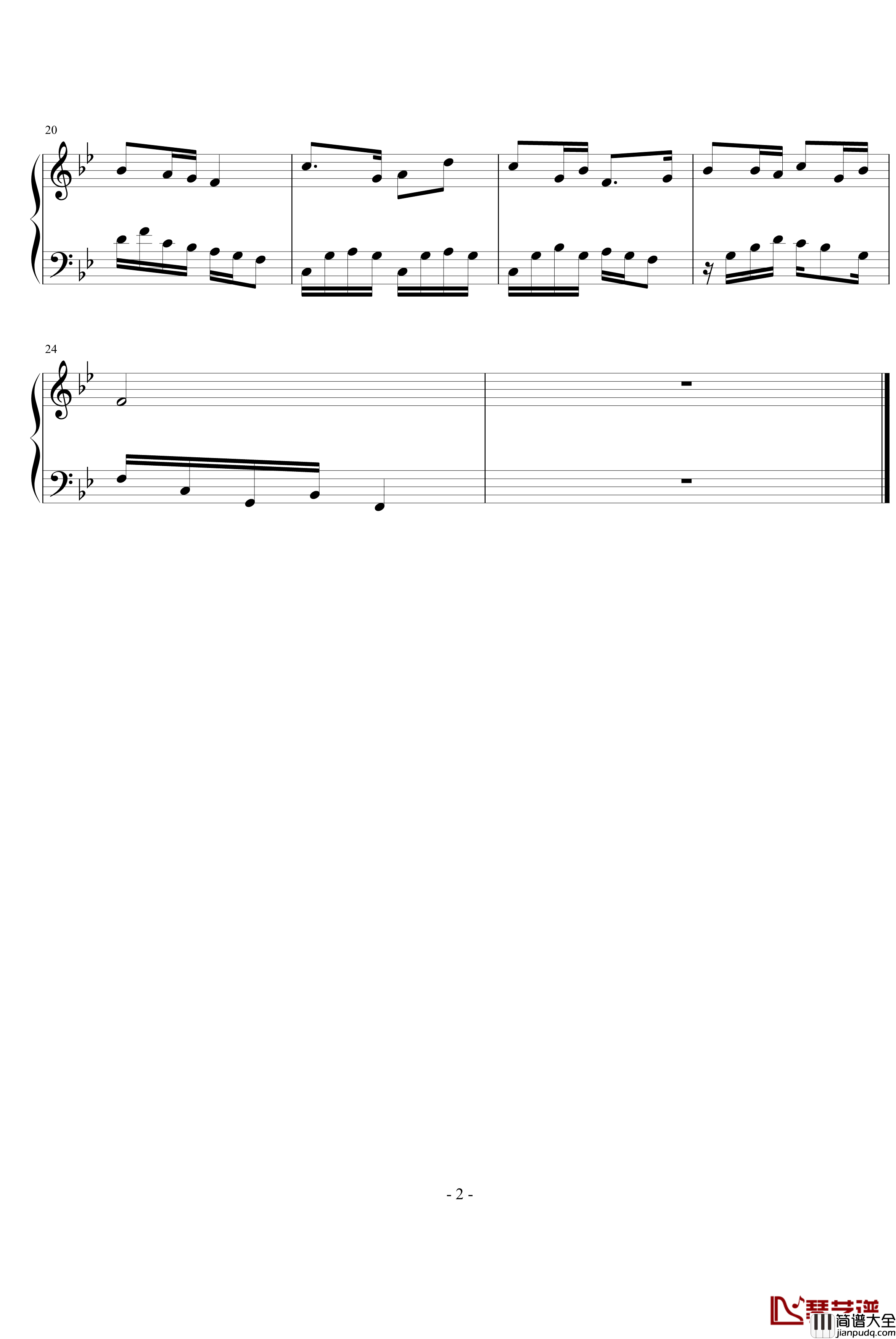 妇女放哨钢琴谱_中国名曲