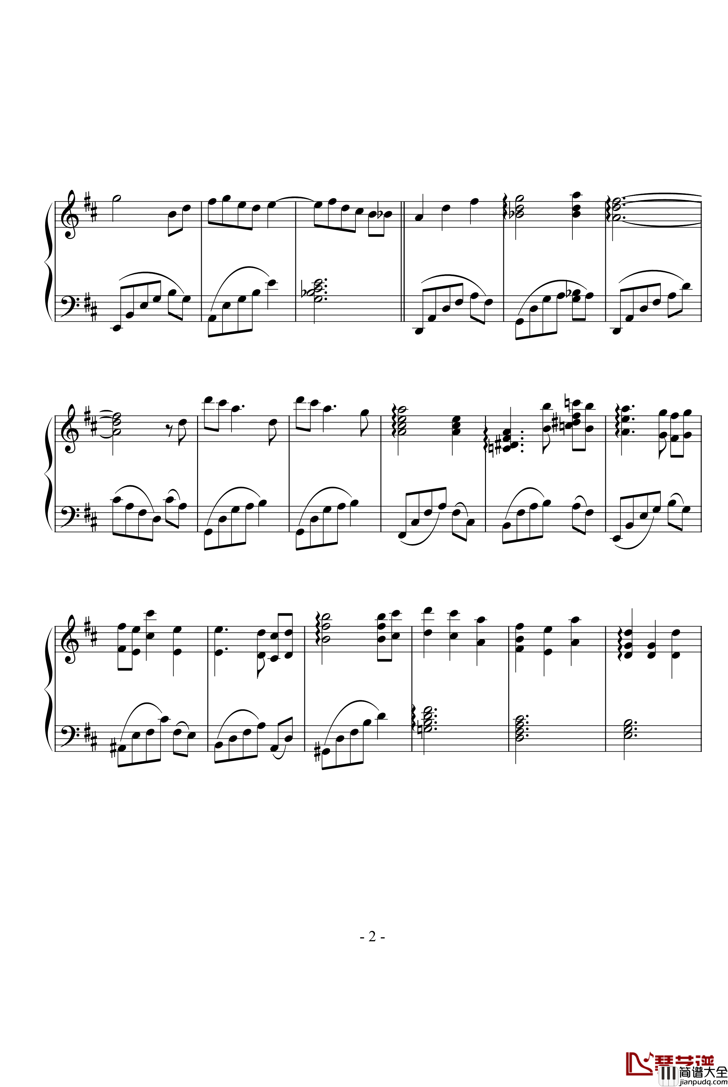 旅情钢琴谱__久石让