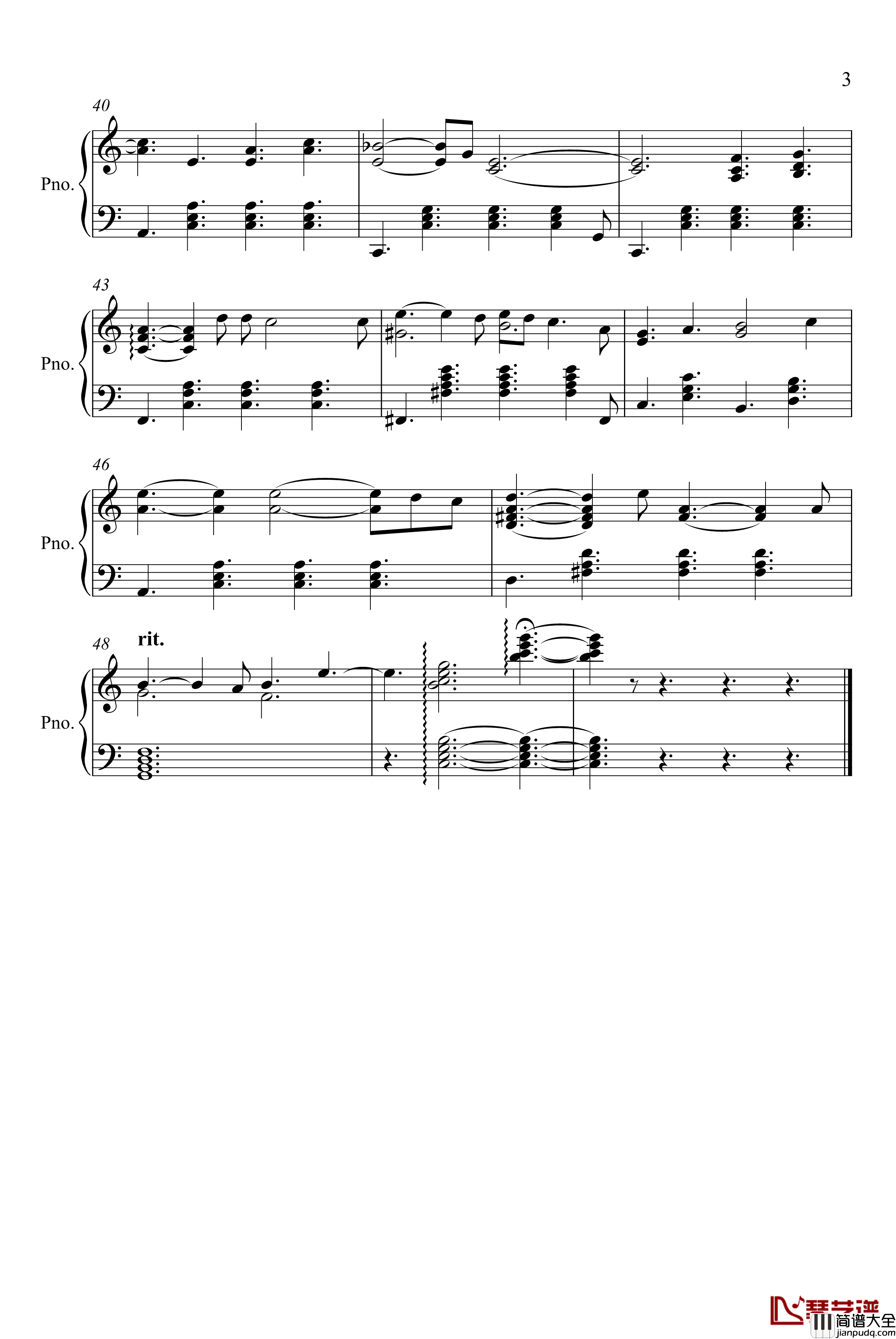 Only_you钢琴谱_情歌_欧美经典