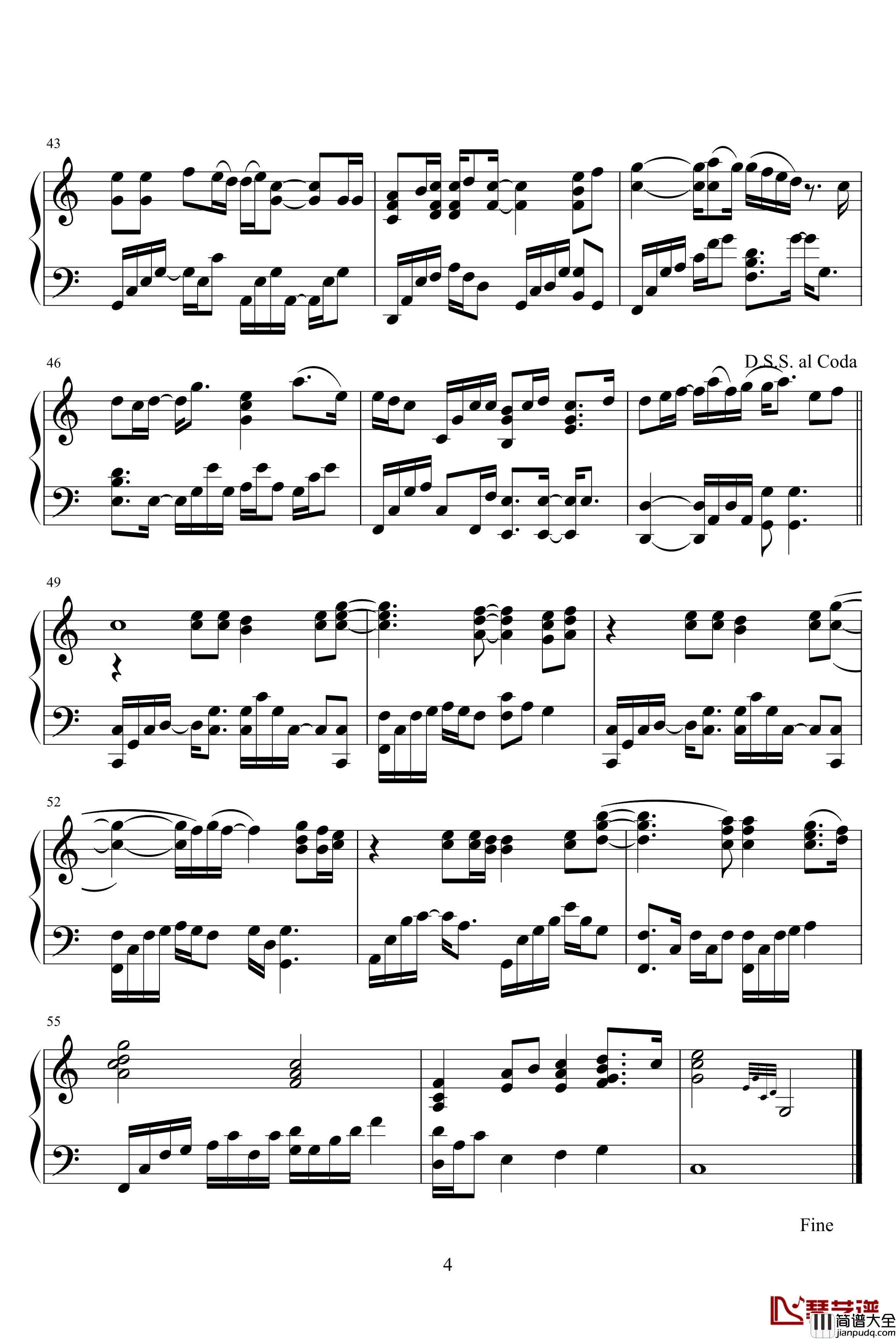 thank_to钢琴谱_东方神起