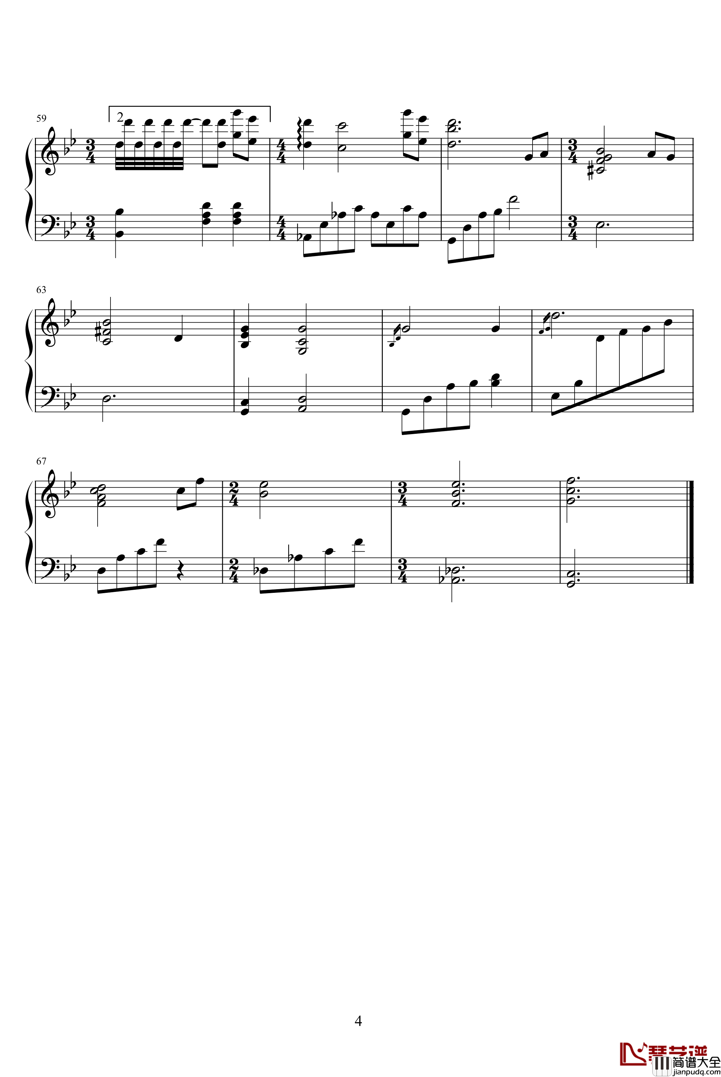 花火钢琴谱_久石让