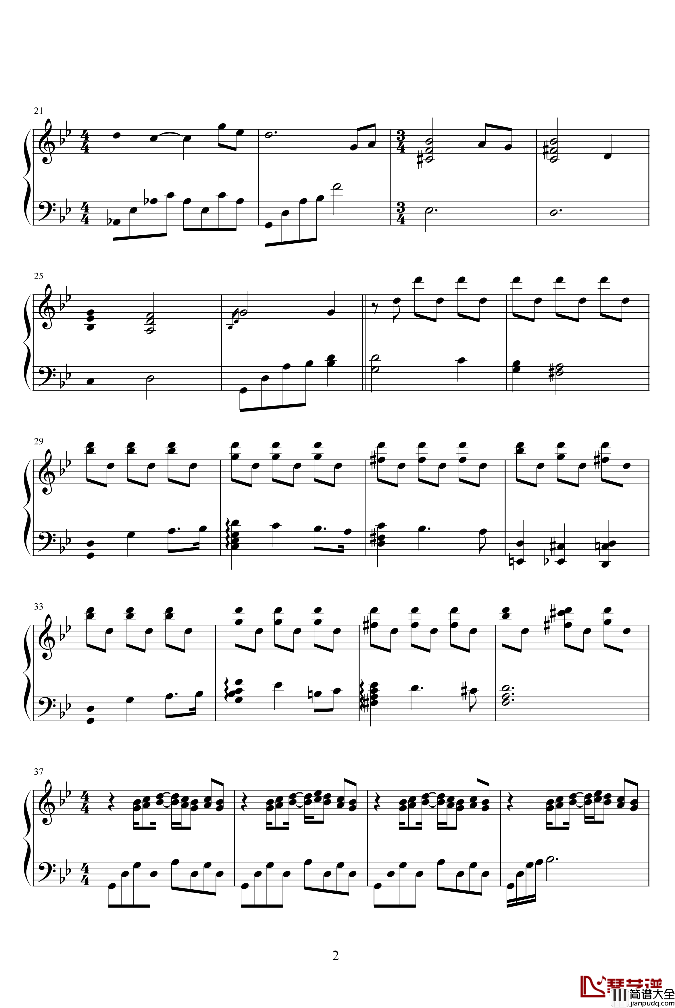 花火钢琴谱_久石让