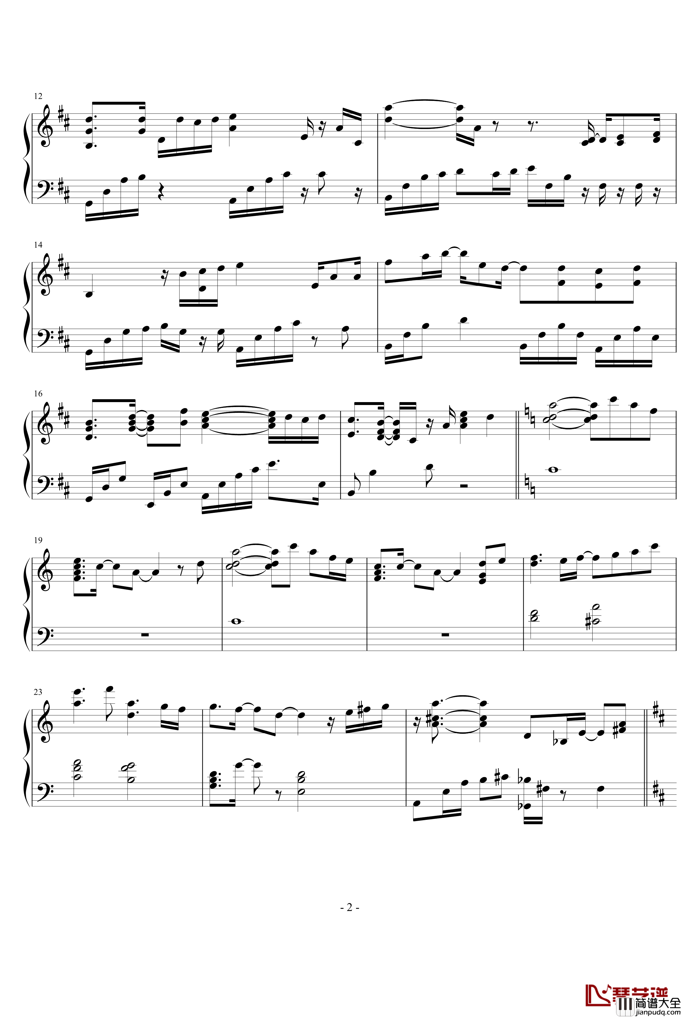 Second_Run钢琴谱_Ashura_动漫影视