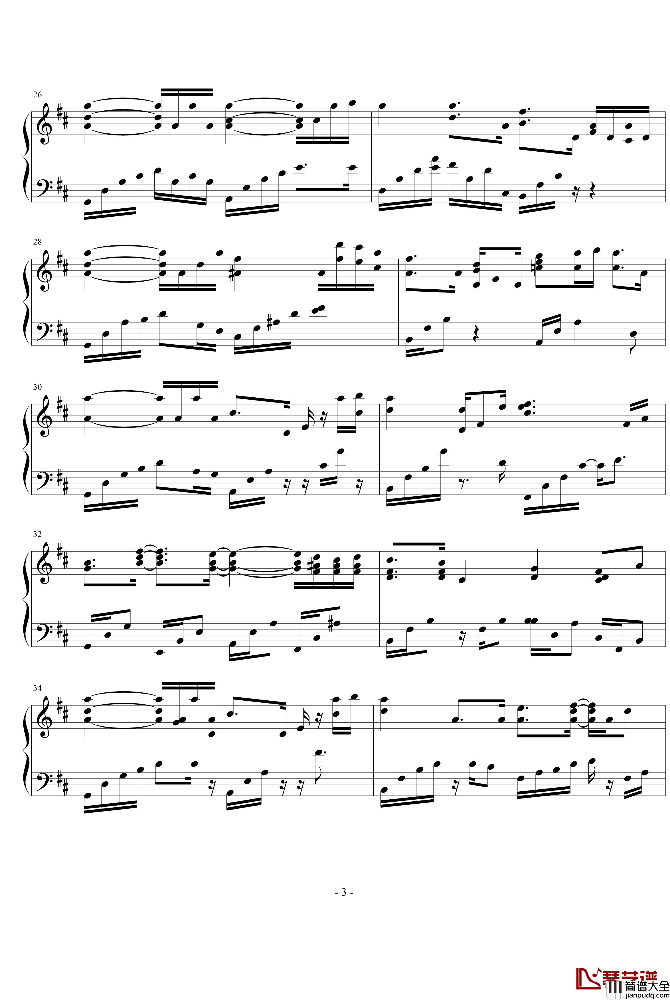 Second_Run钢琴谱_Ashura_动漫影视