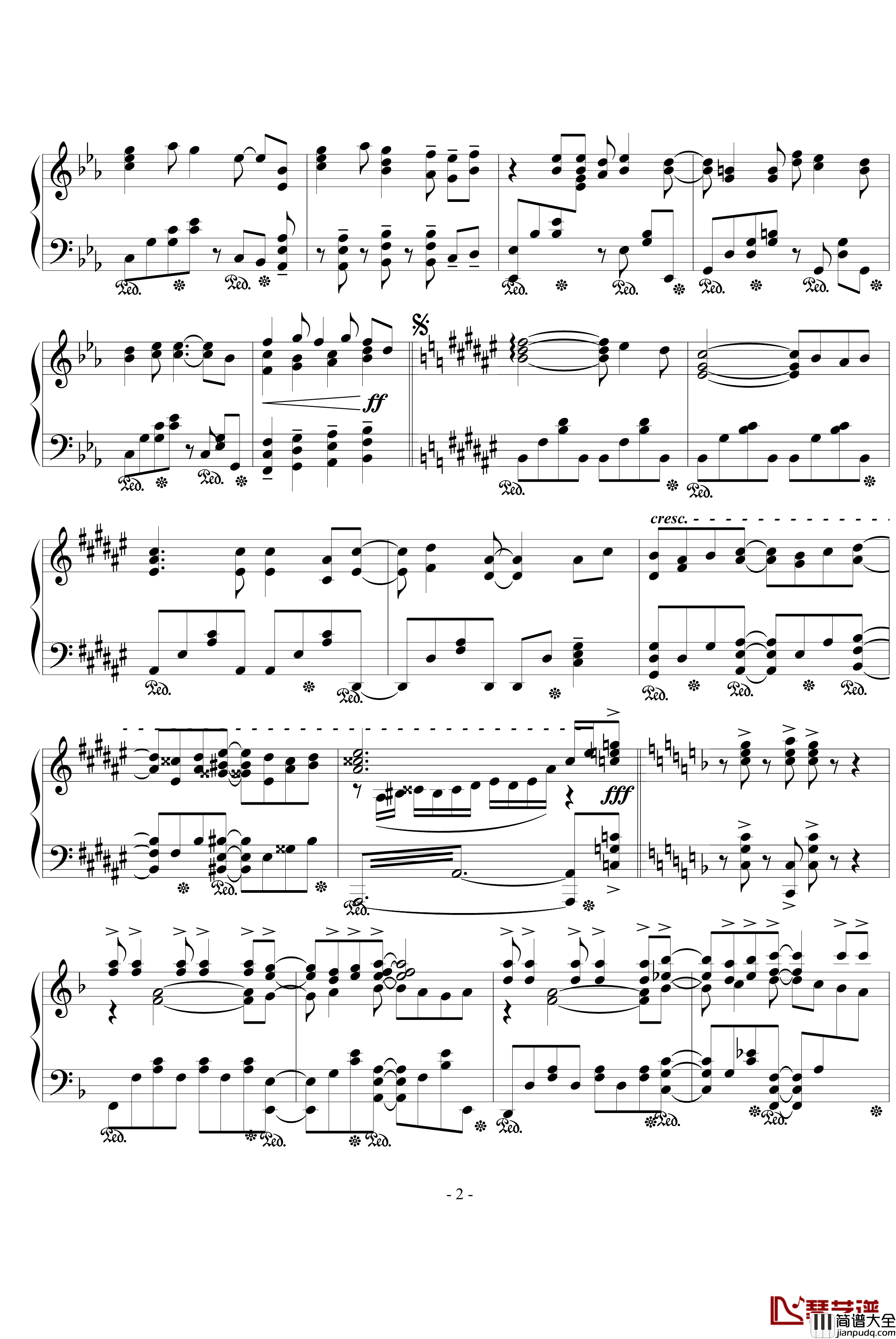 晴天好心情钢琴谱_凉宫_动漫影视