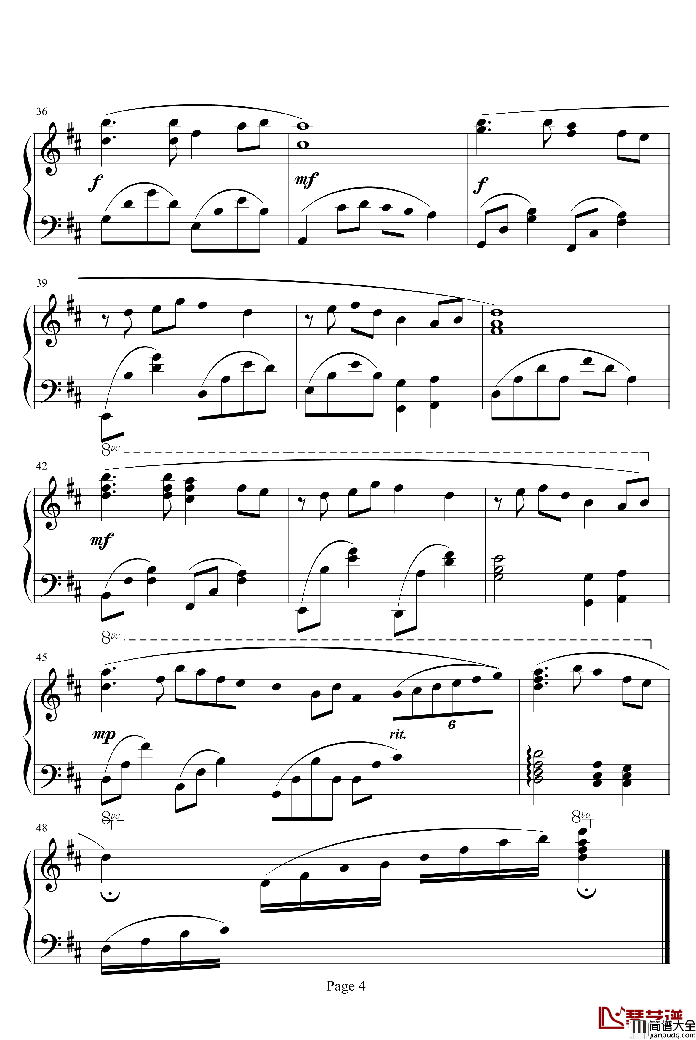 又见炊烟钢琴谱_王菲