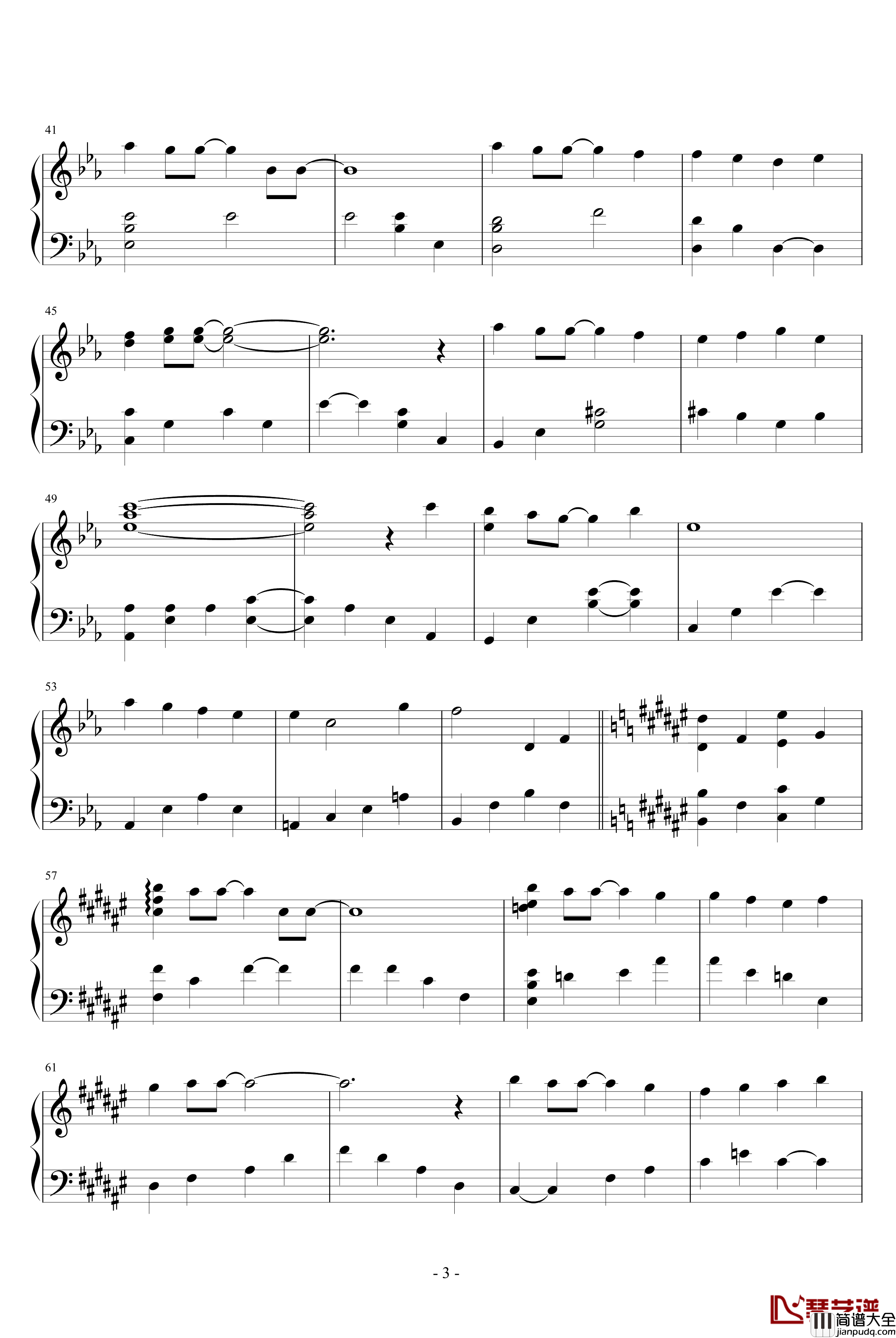 幸せ願う彼方から钢琴谱_动漫影视