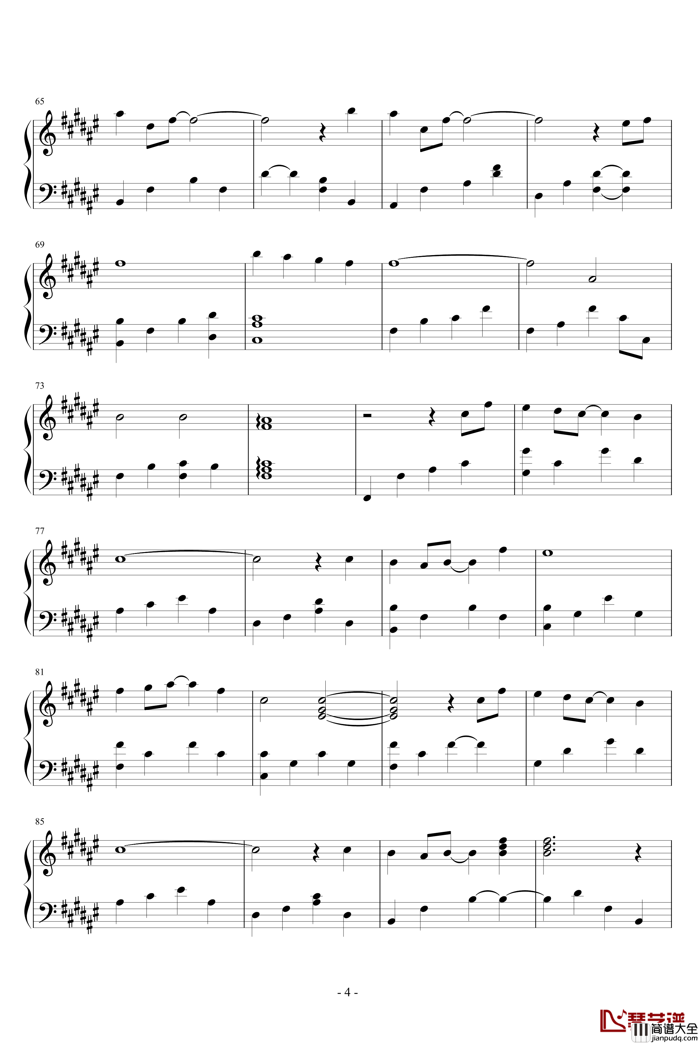 幸せ願う彼方から钢琴谱_动漫影视