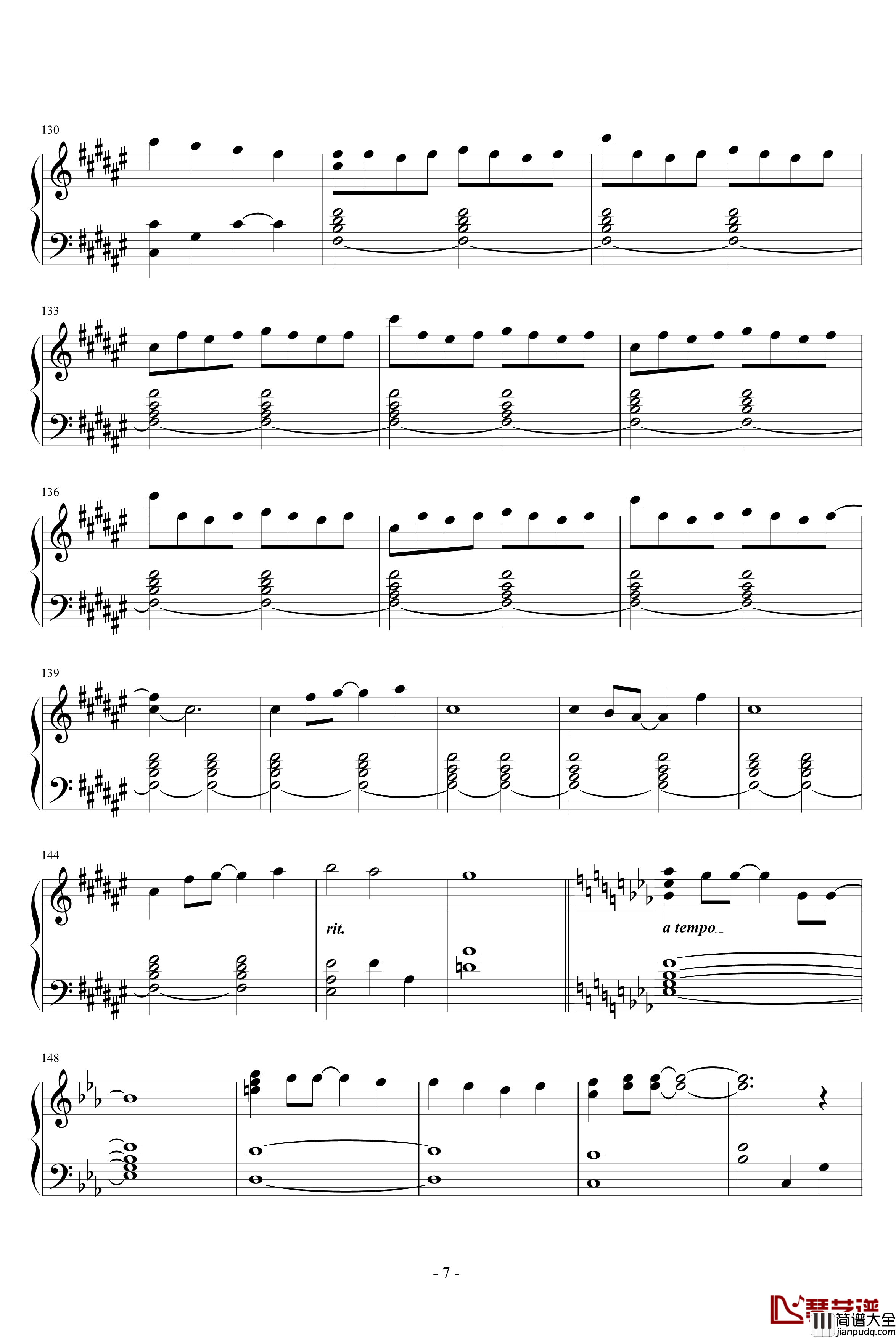 幸せ願う彼方から钢琴谱_动漫影视