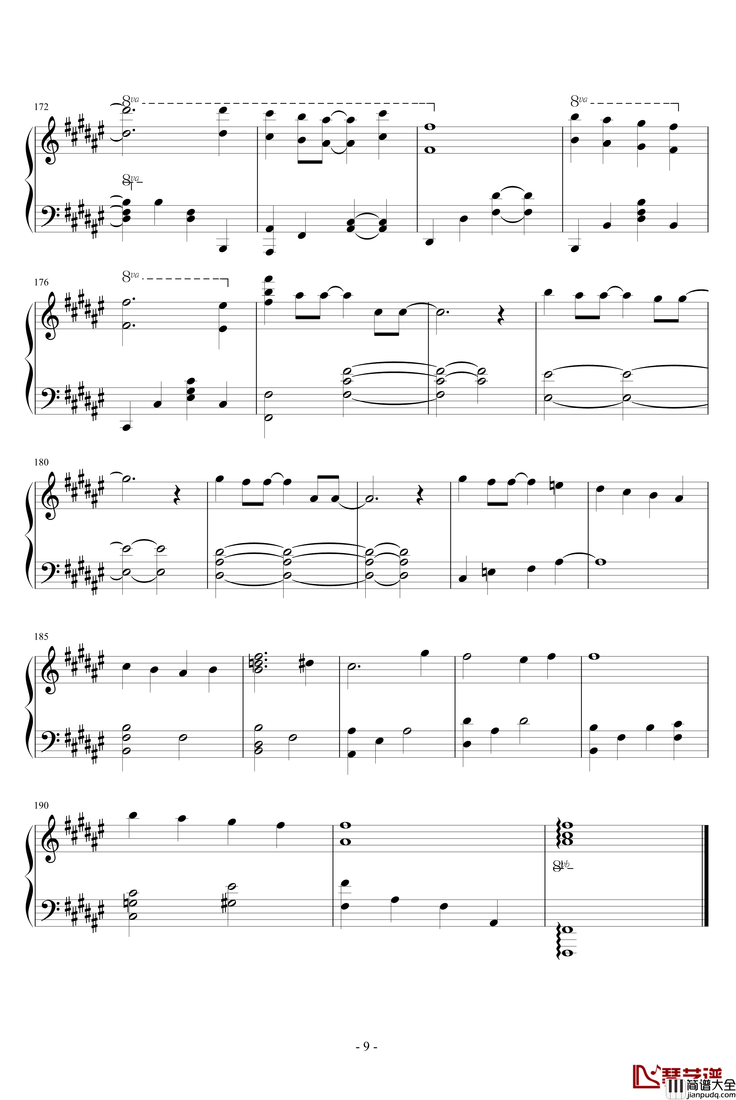 幸せ願う彼方から钢琴谱_动漫影视