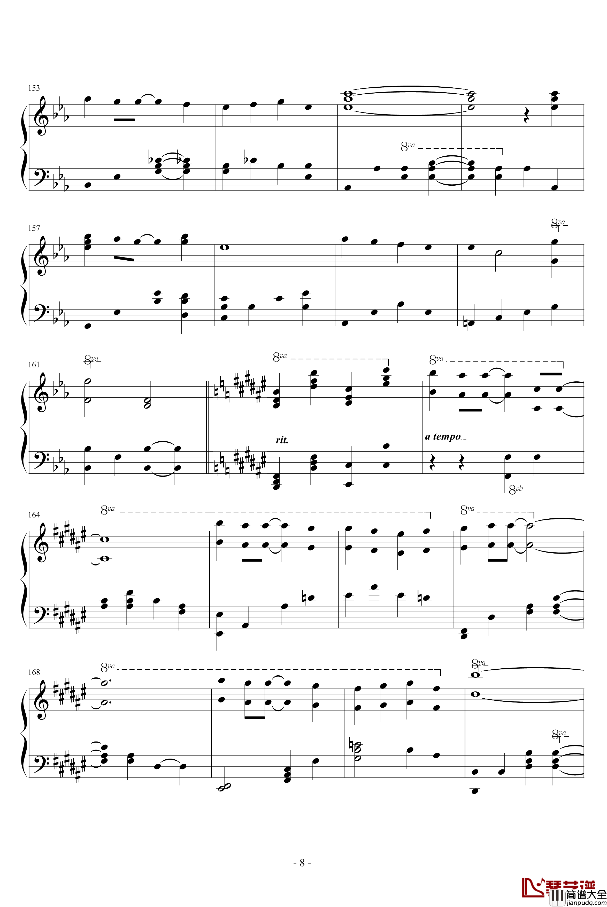 幸せ願う彼方から钢琴谱_动漫影视