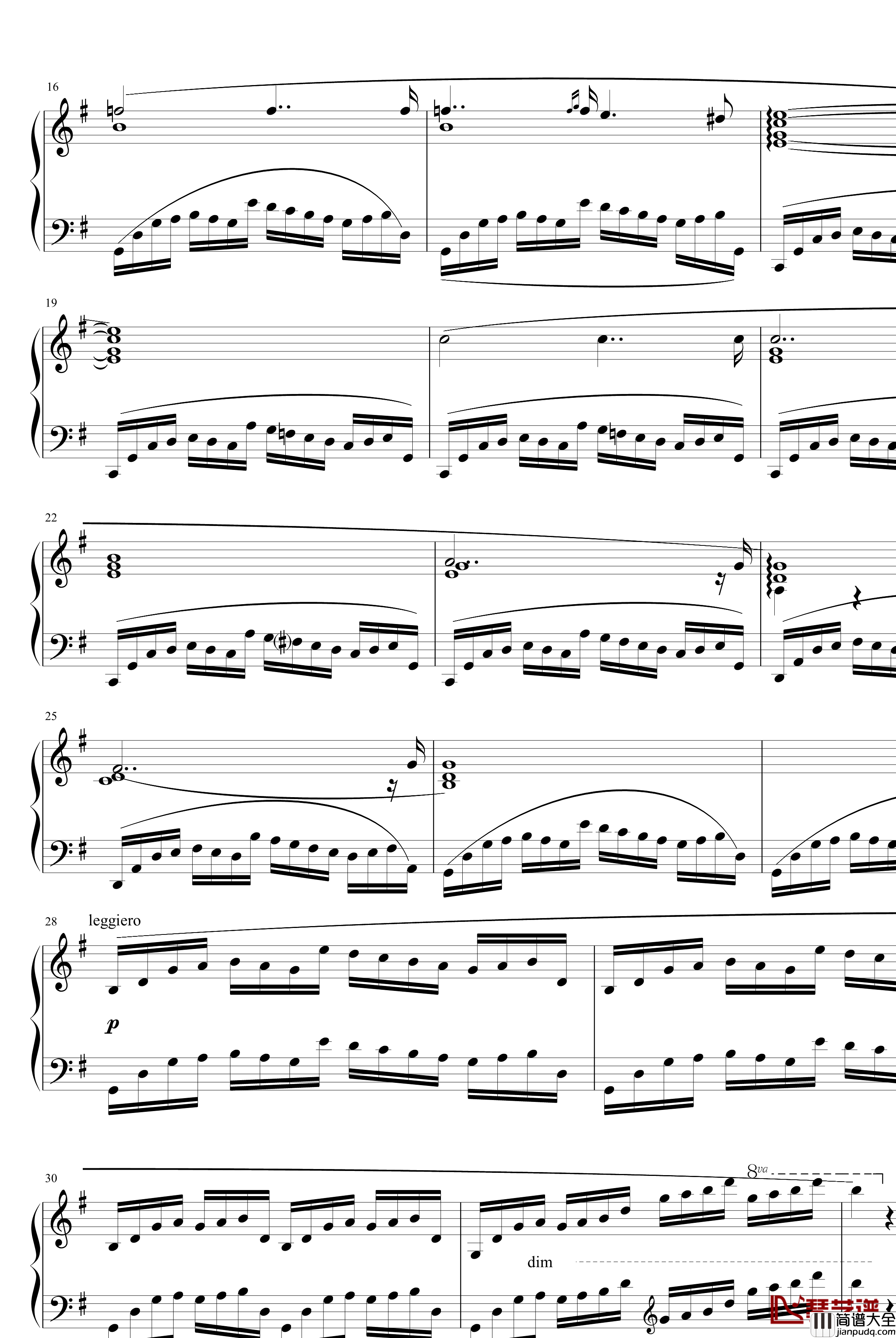 G大调前奏曲钢琴谱_肖邦_chopin