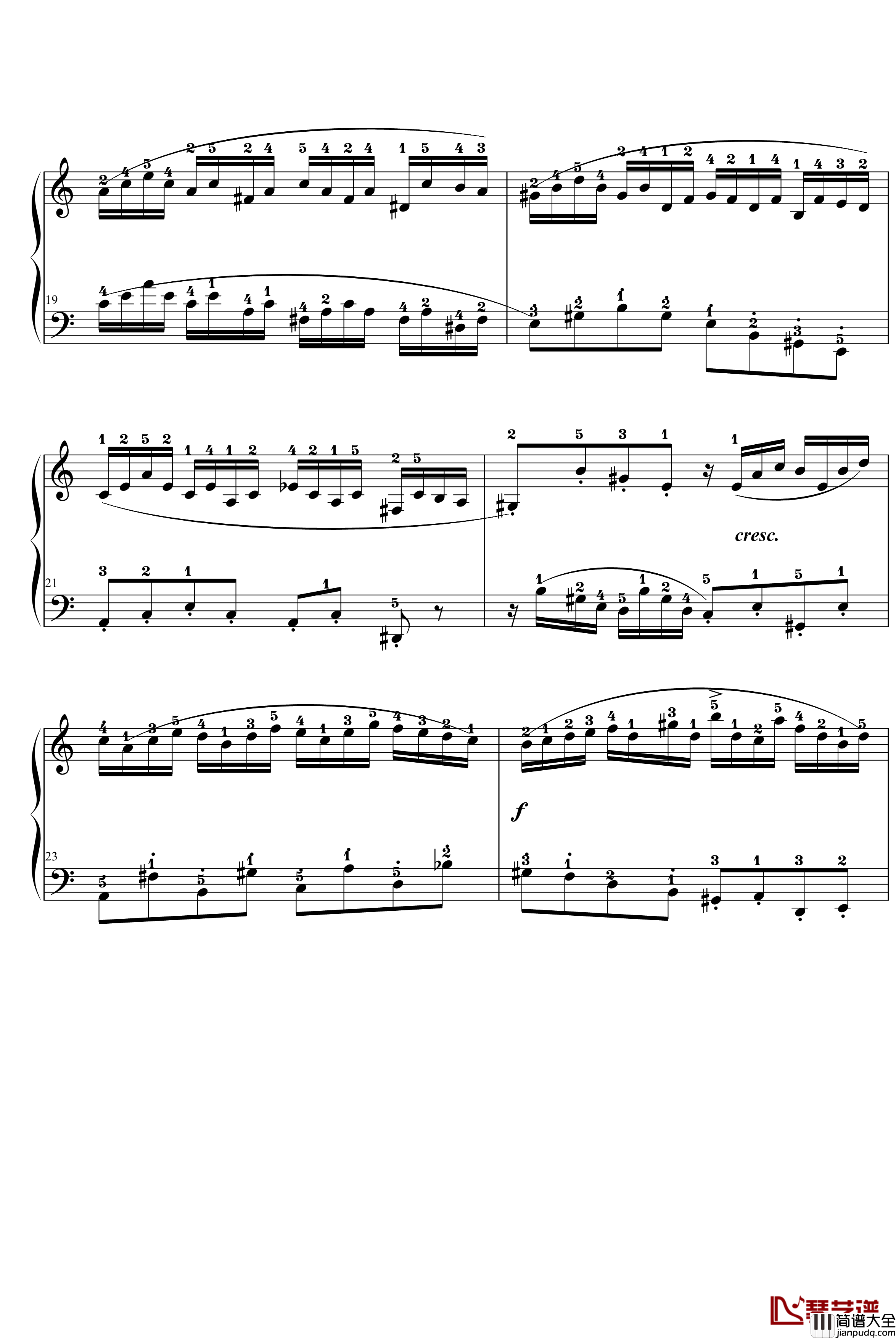 二部创意曲钢琴谱_No.13_巴赫_P.E.Bach