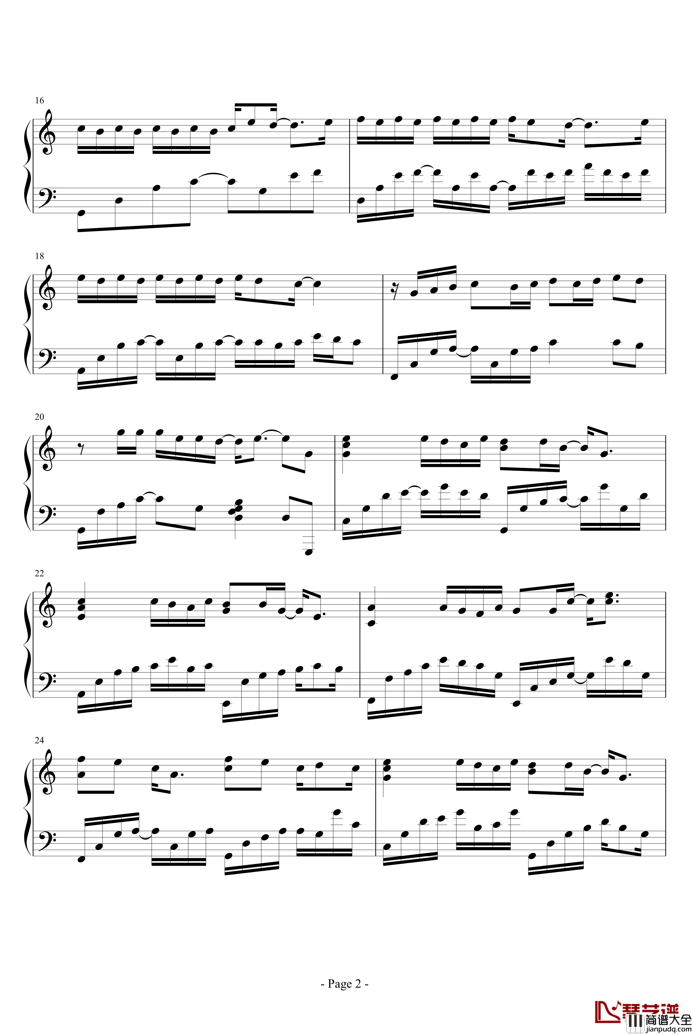 忘词钢琴谱_五月天