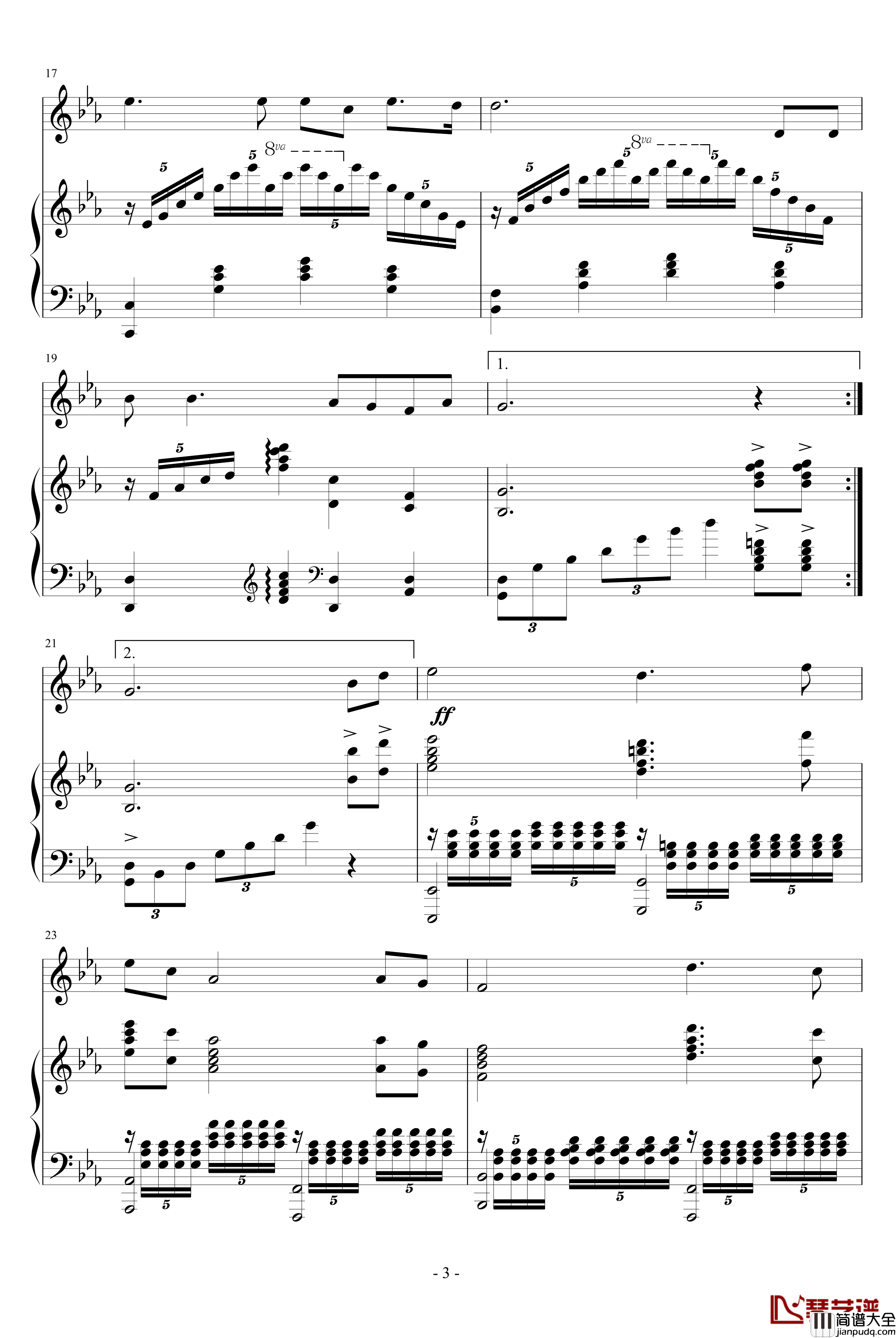 长城永在我心上钢琴谱_中国名曲