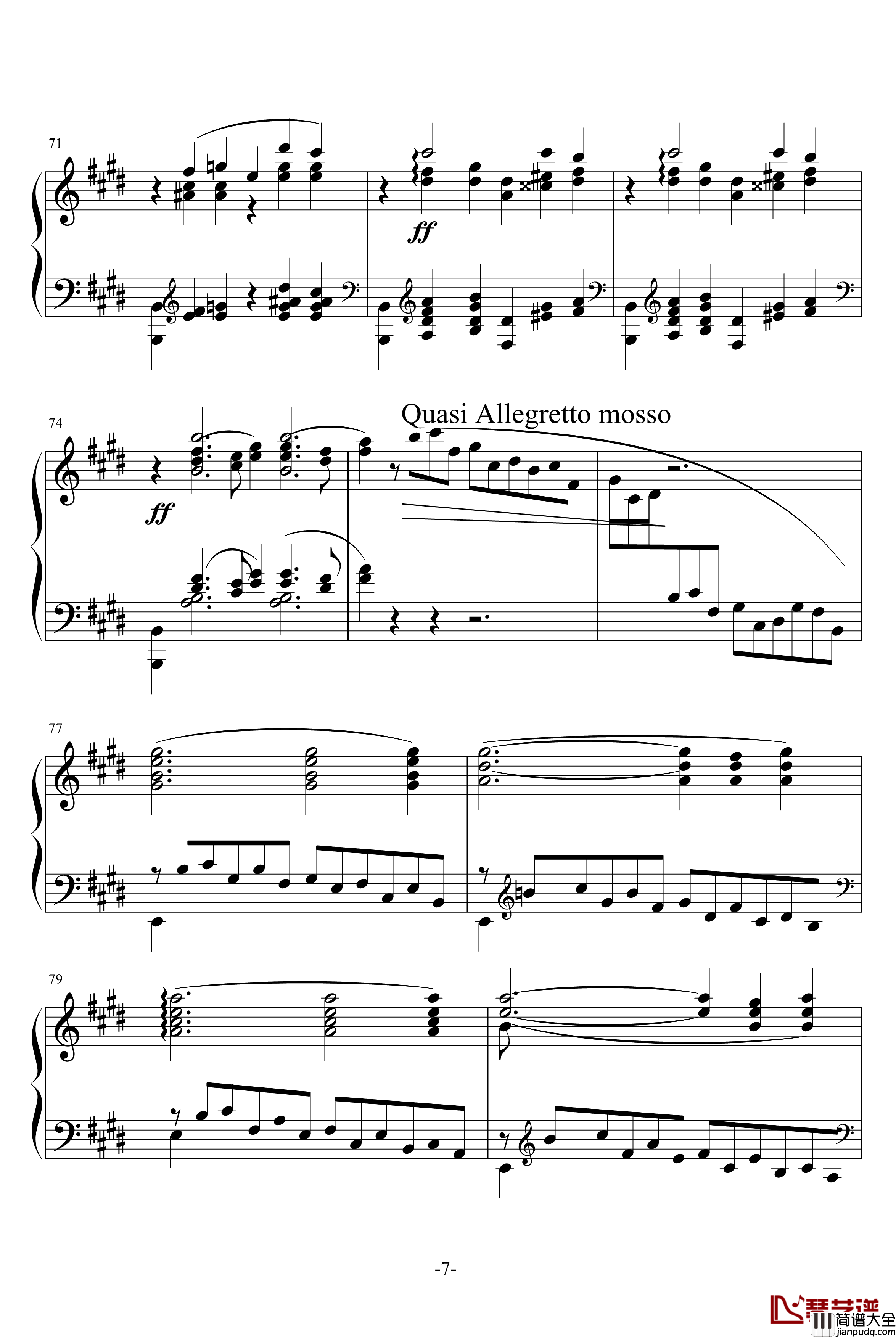 婚礼钢琴谱_旅行岁月2_李斯特