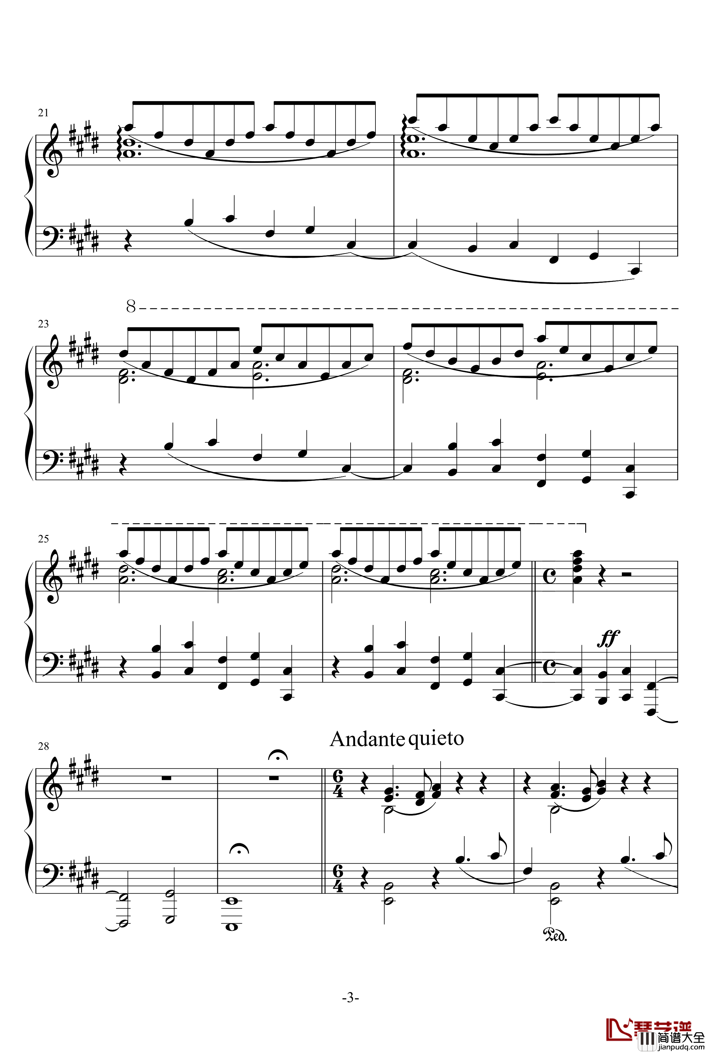 婚礼钢琴谱_旅行岁月2_李斯特