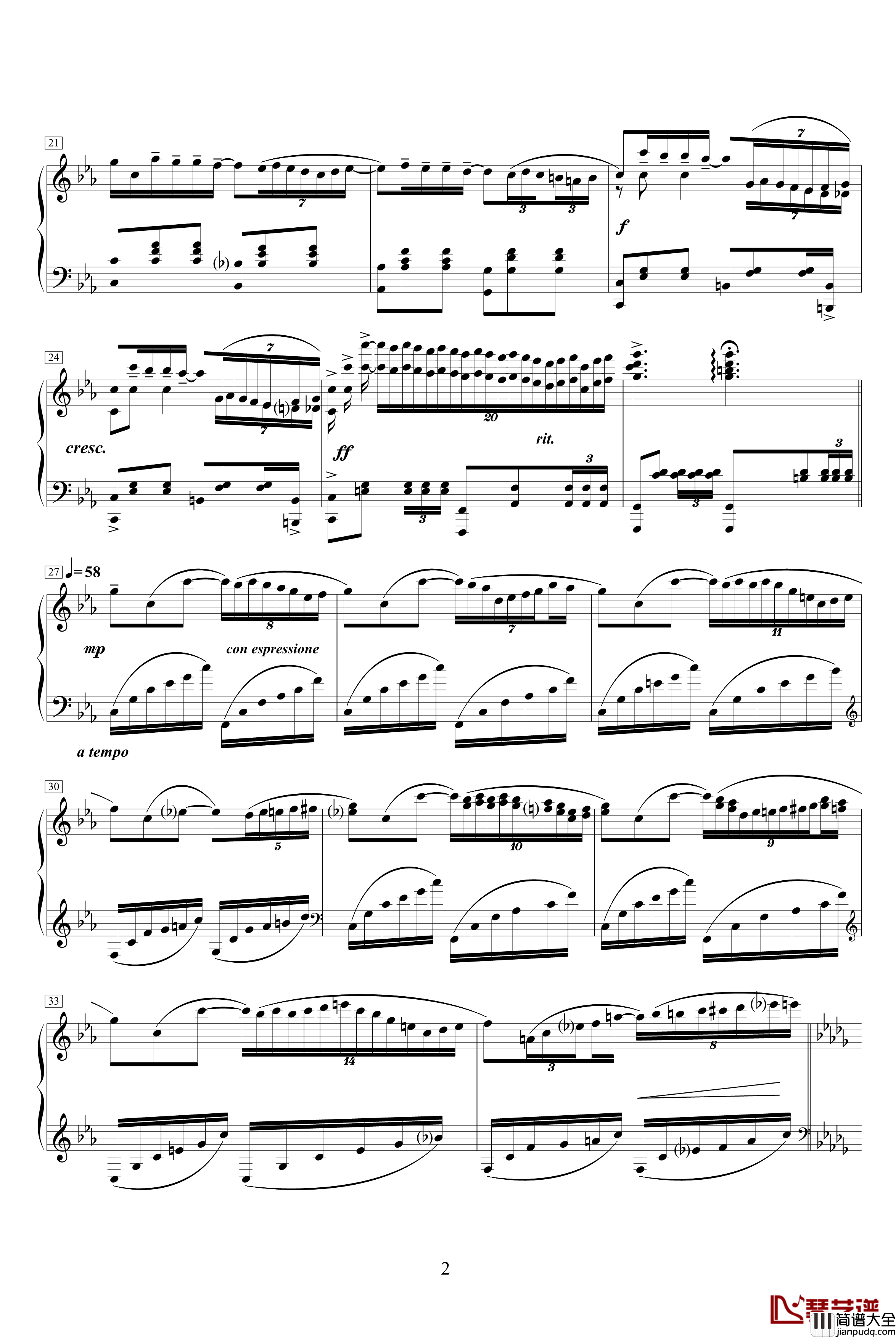 往事钢琴谱_世界名曲