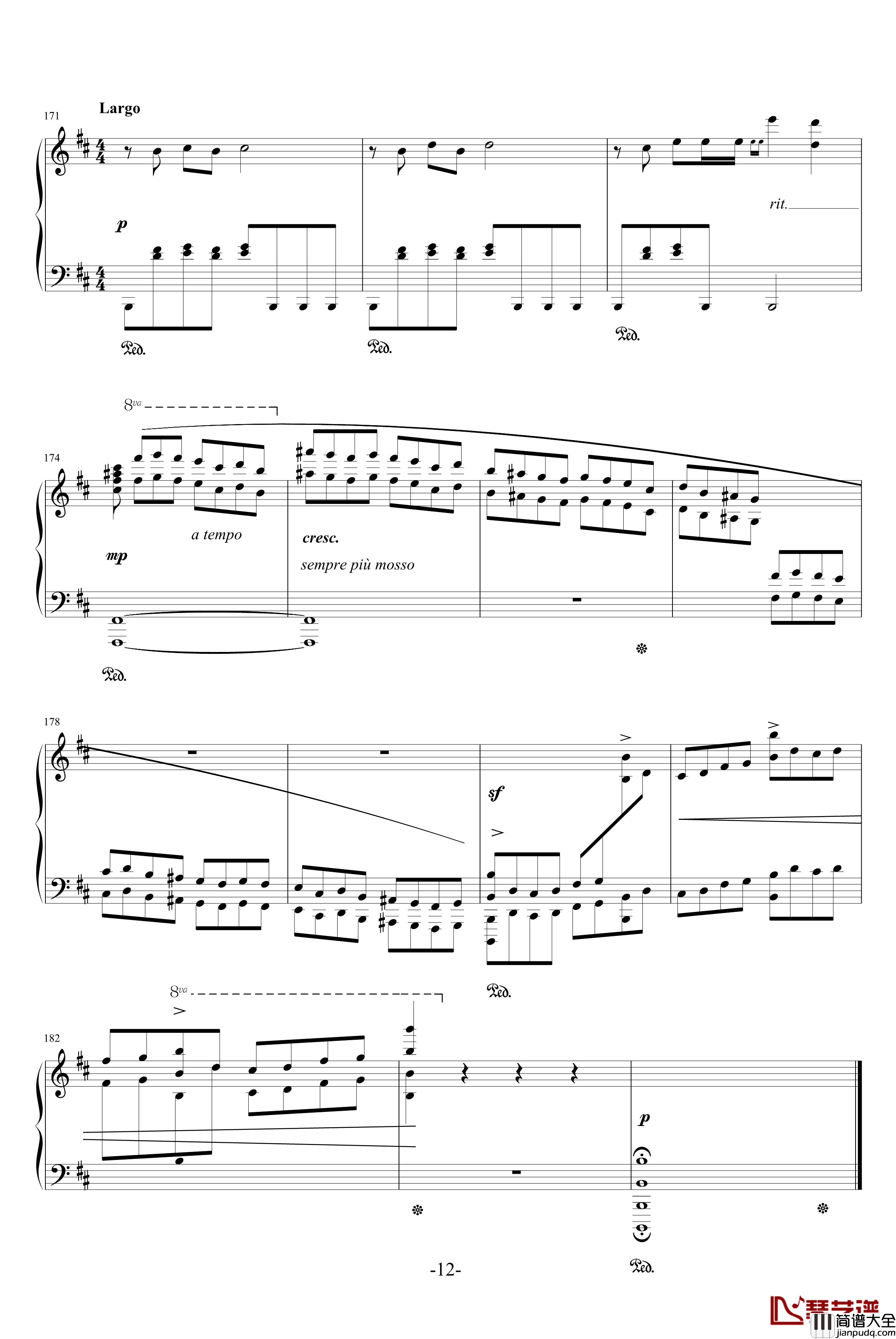 叙事曲钢琴谱_世界名曲