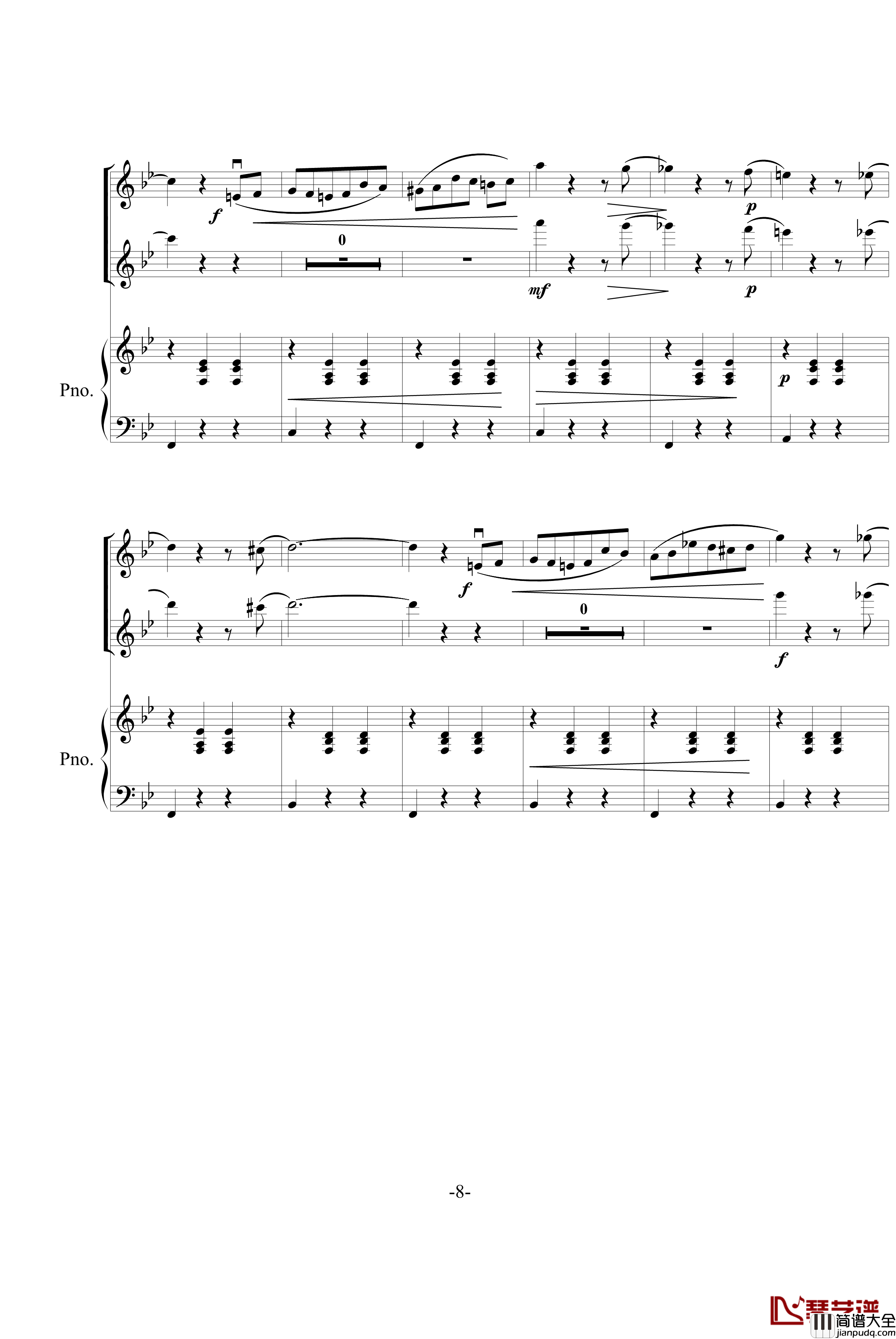 春之声圆舞曲钢琴谱_约翰·斯特劳斯