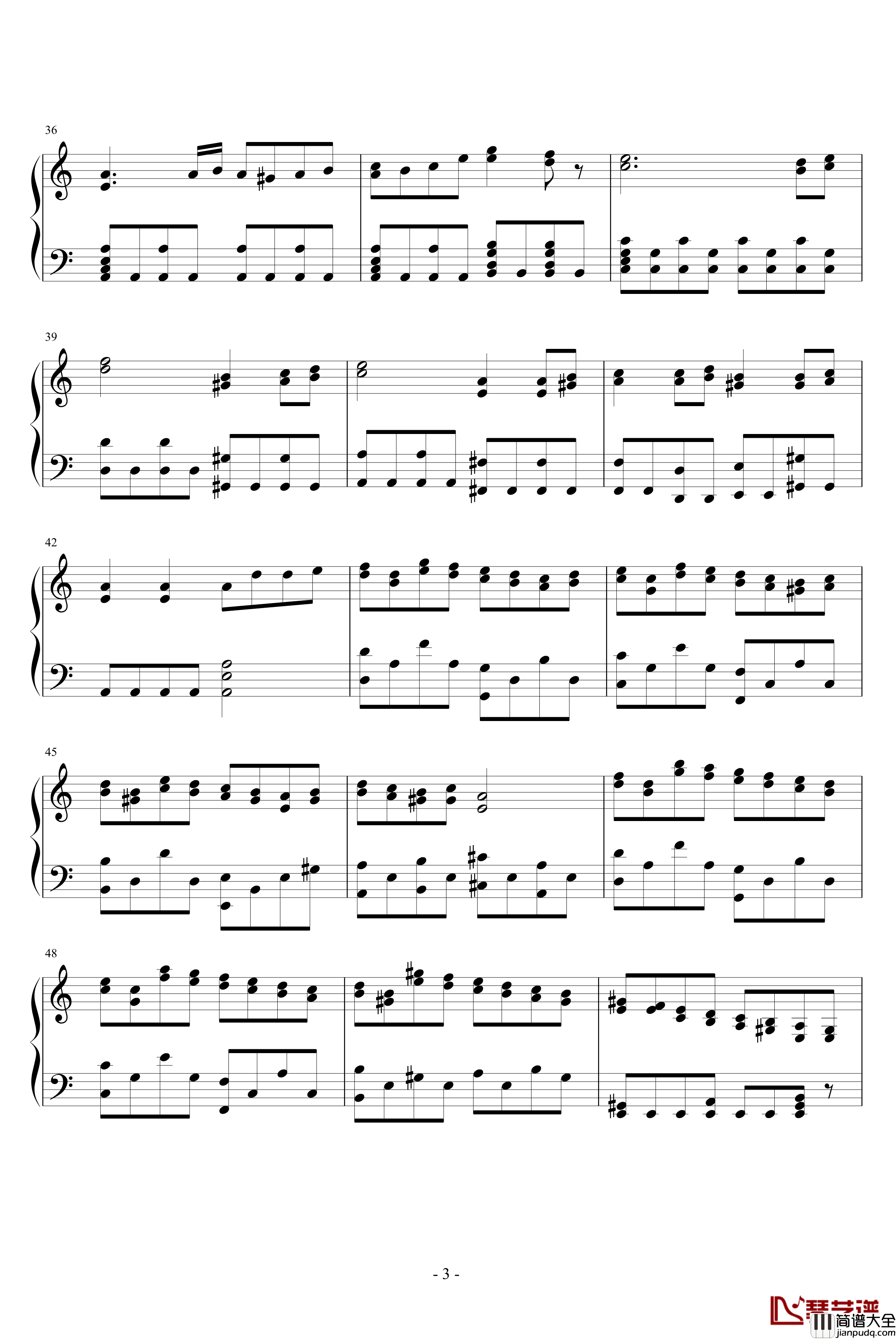 V3钢琴谱_劲乐团_游戏