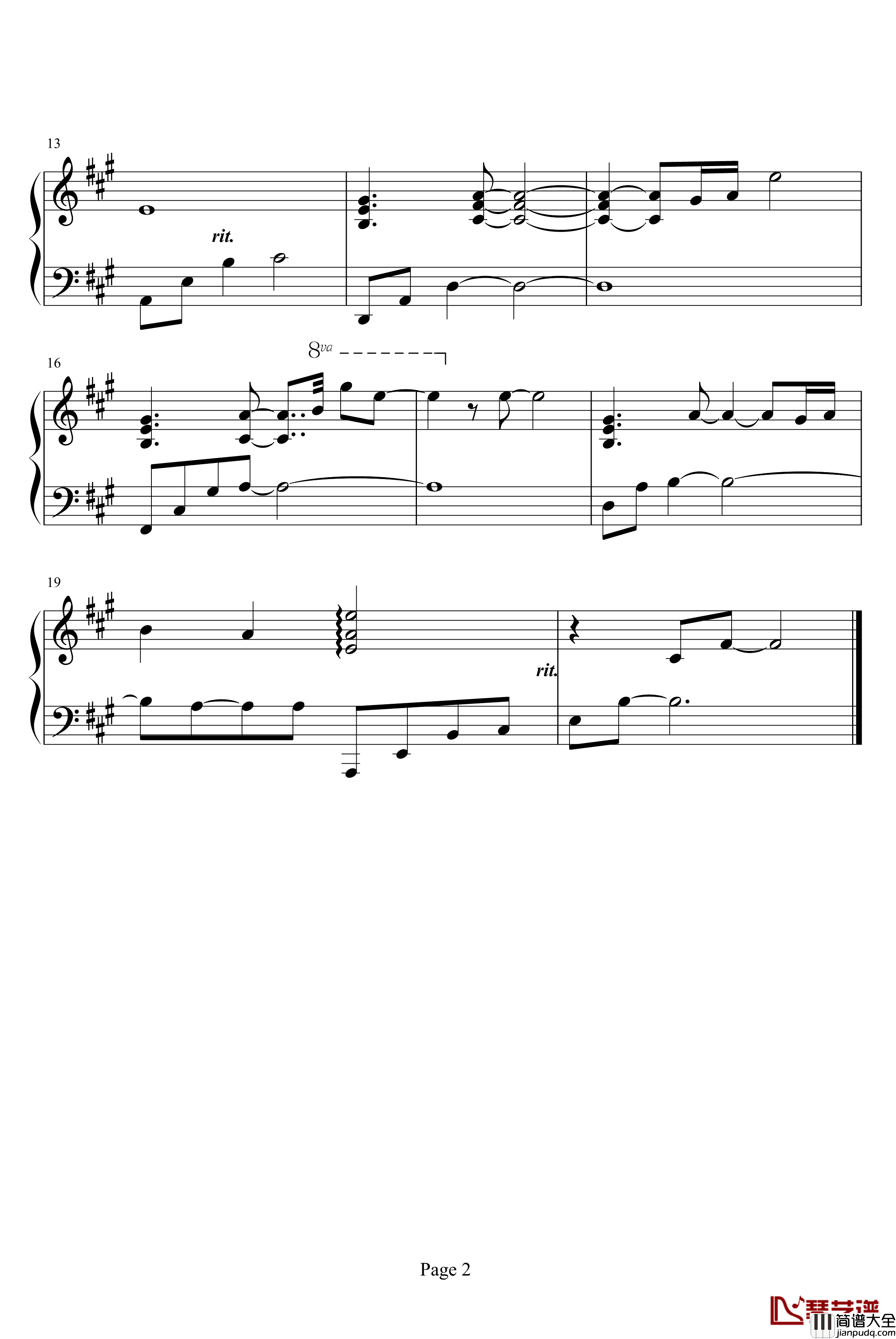 摘星钢琴谱_动漫影视