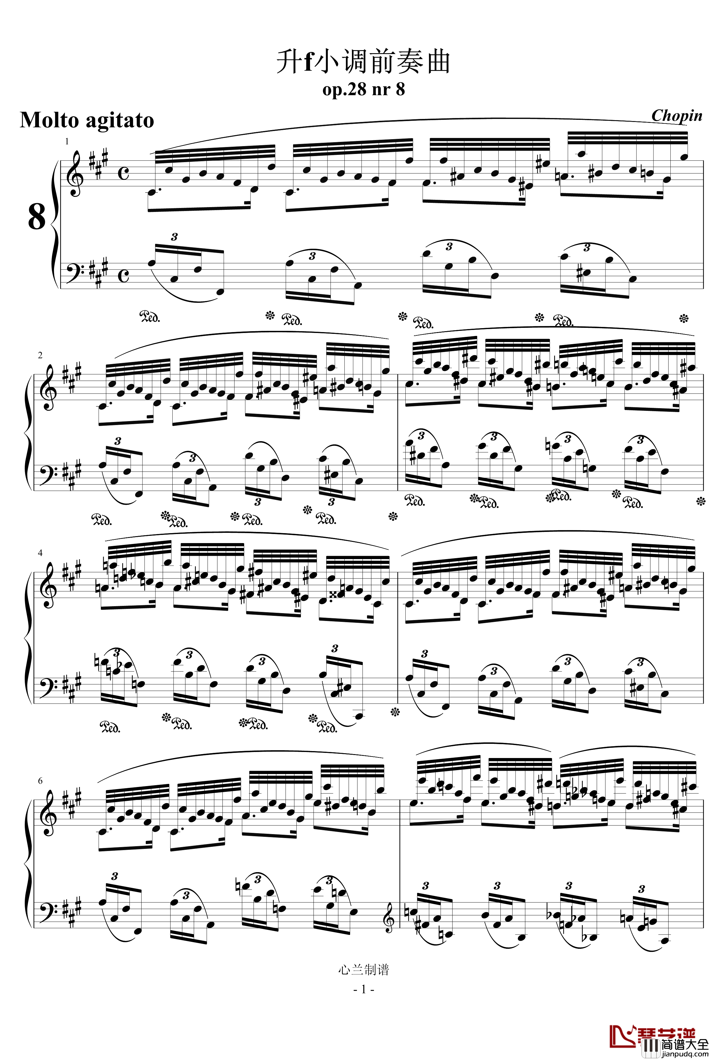 升f小调前奏曲钢琴谱_肖邦_chopin