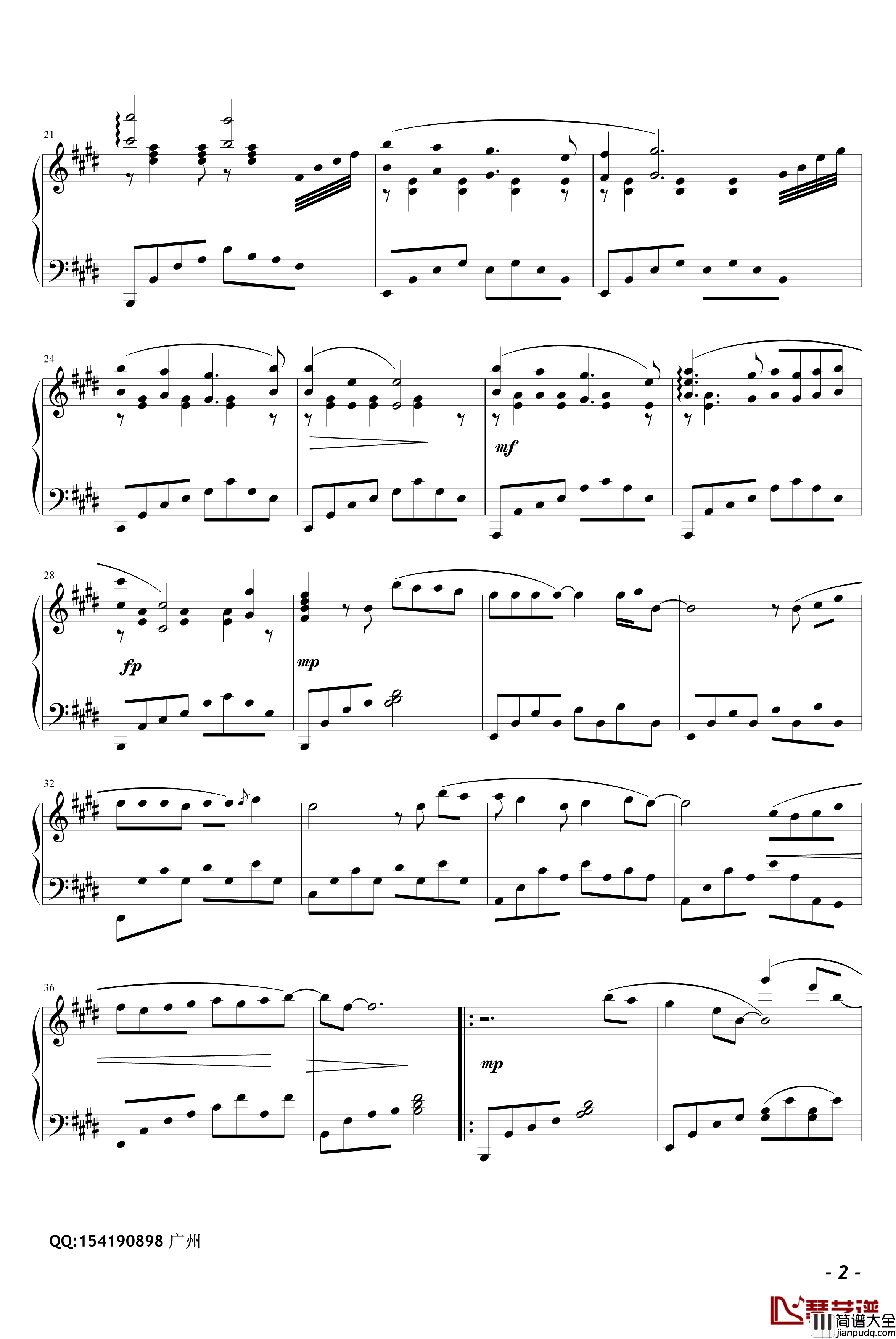 矜持钢琴谱_钢琴演奏版_王菲