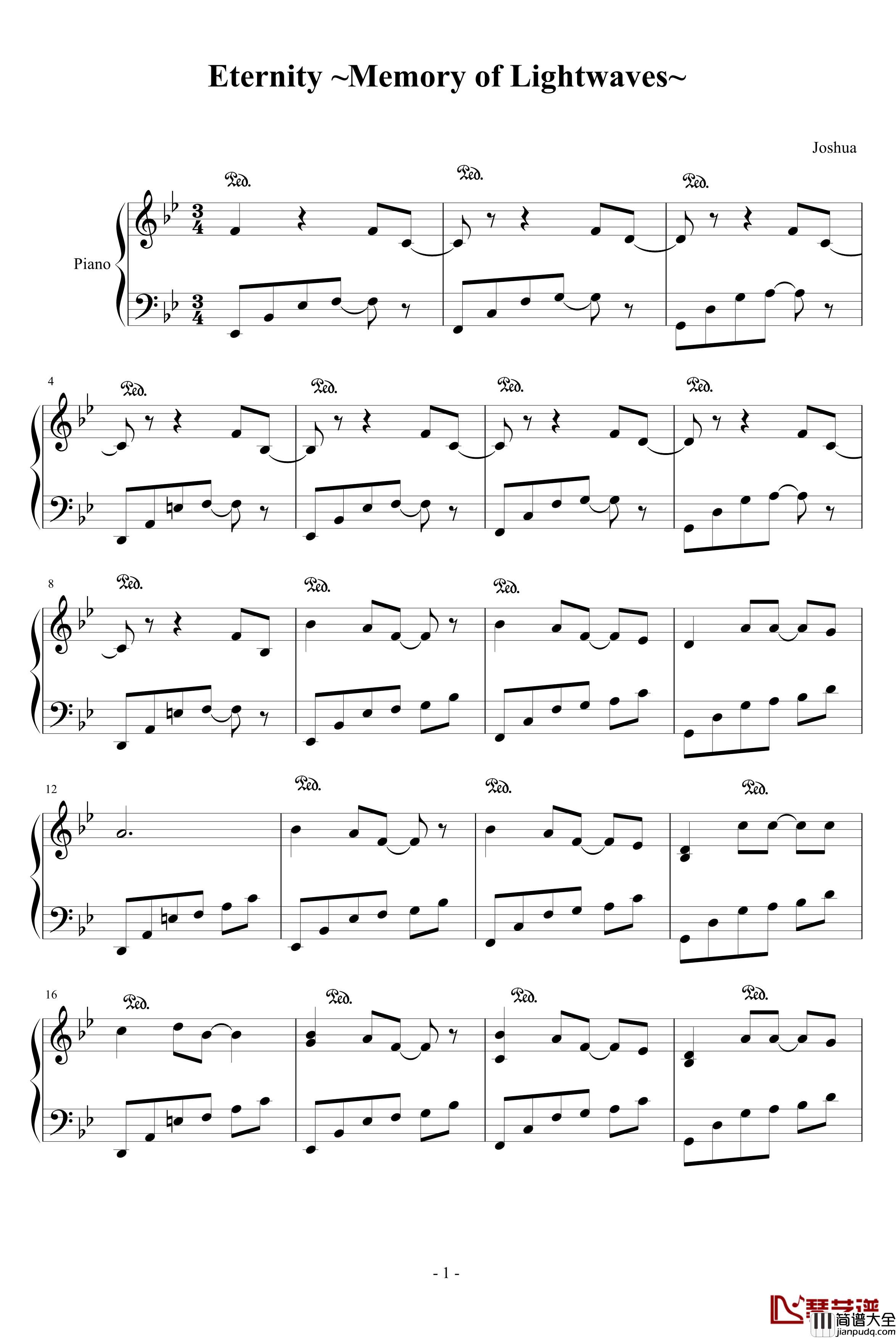 Memory_of_Lightwaves钢琴谱_最终幻想