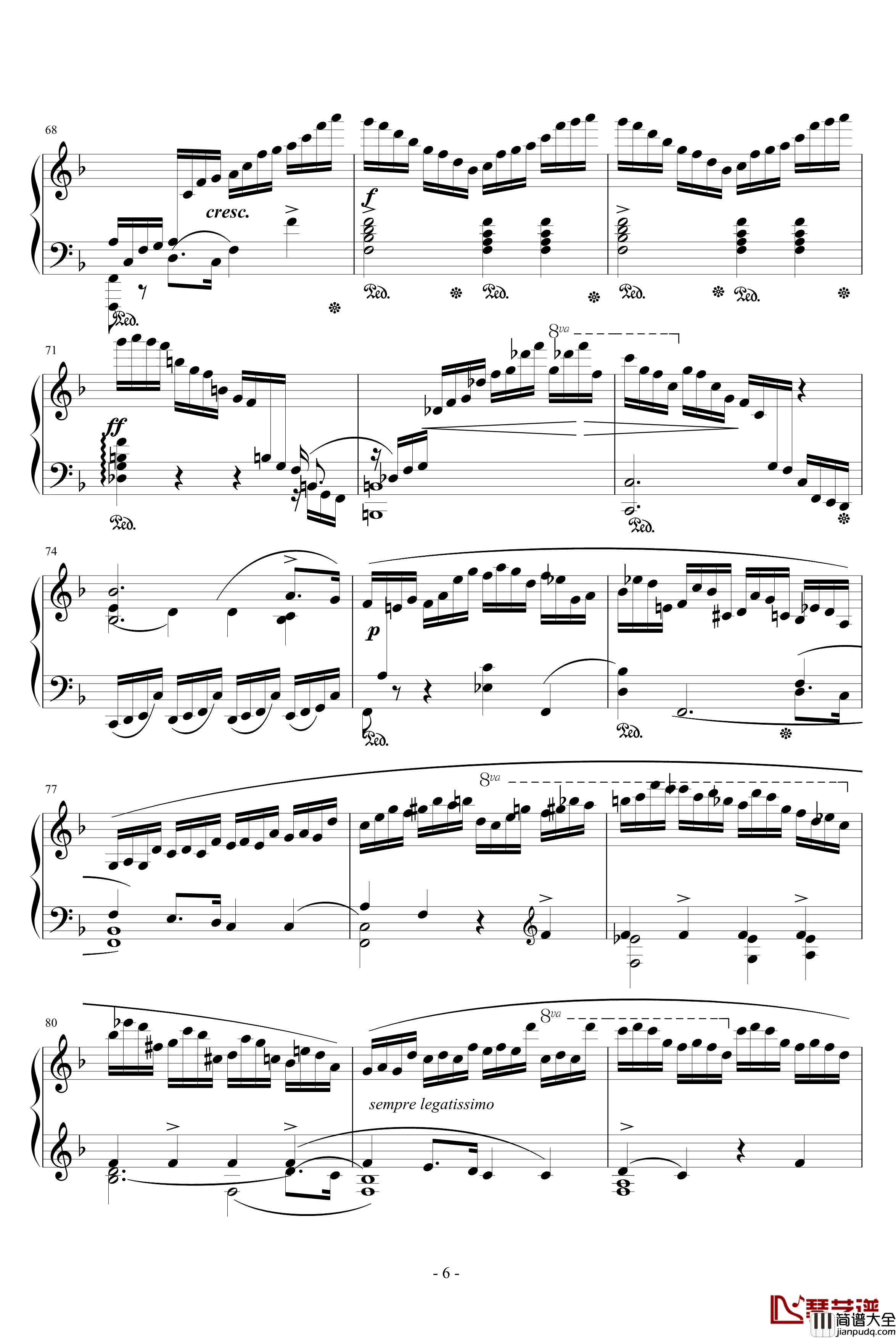肖邦练习曲8钢琴谱_肖邦_chopin