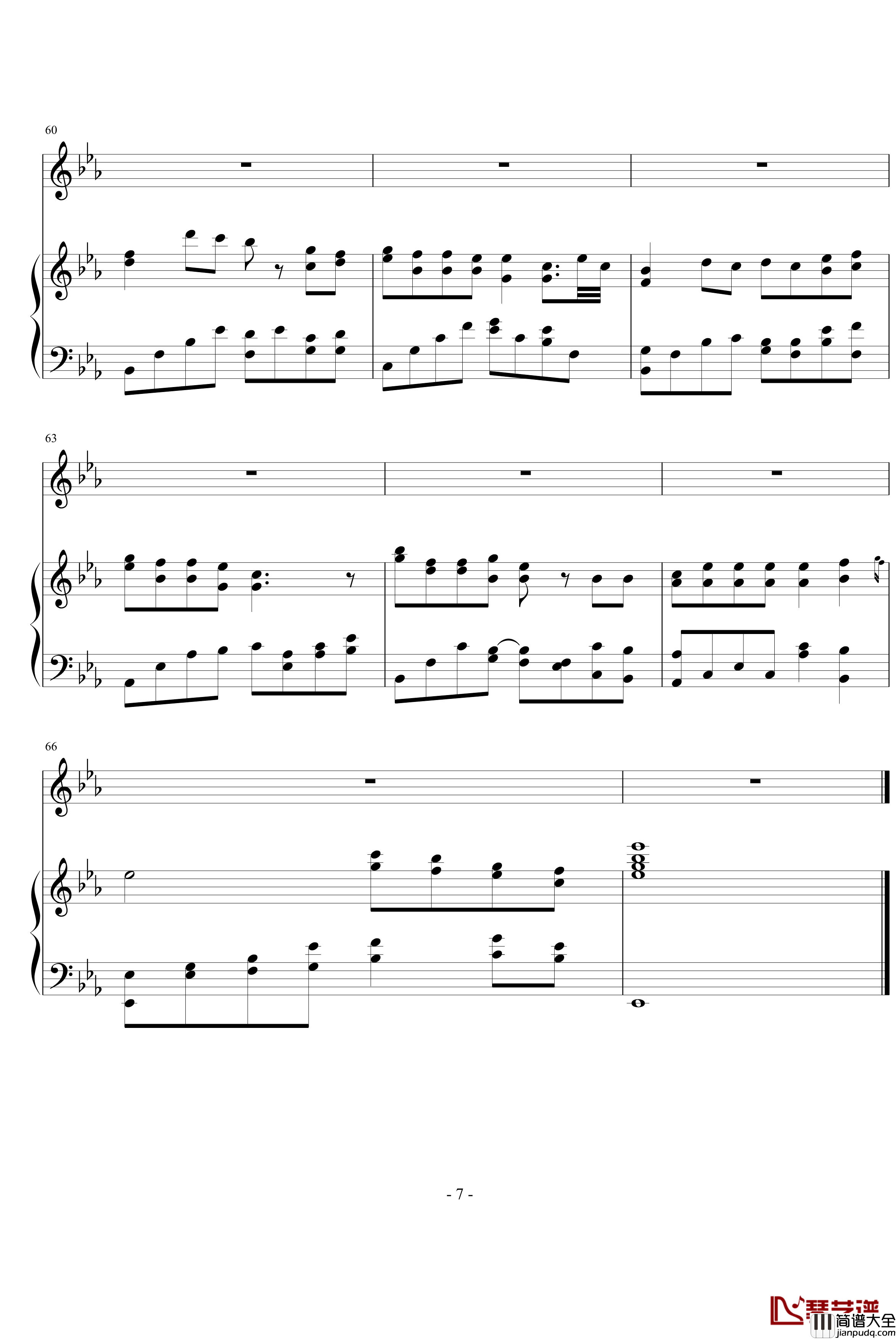 伊人红妆钢琴谱_钢琴独奏_影视