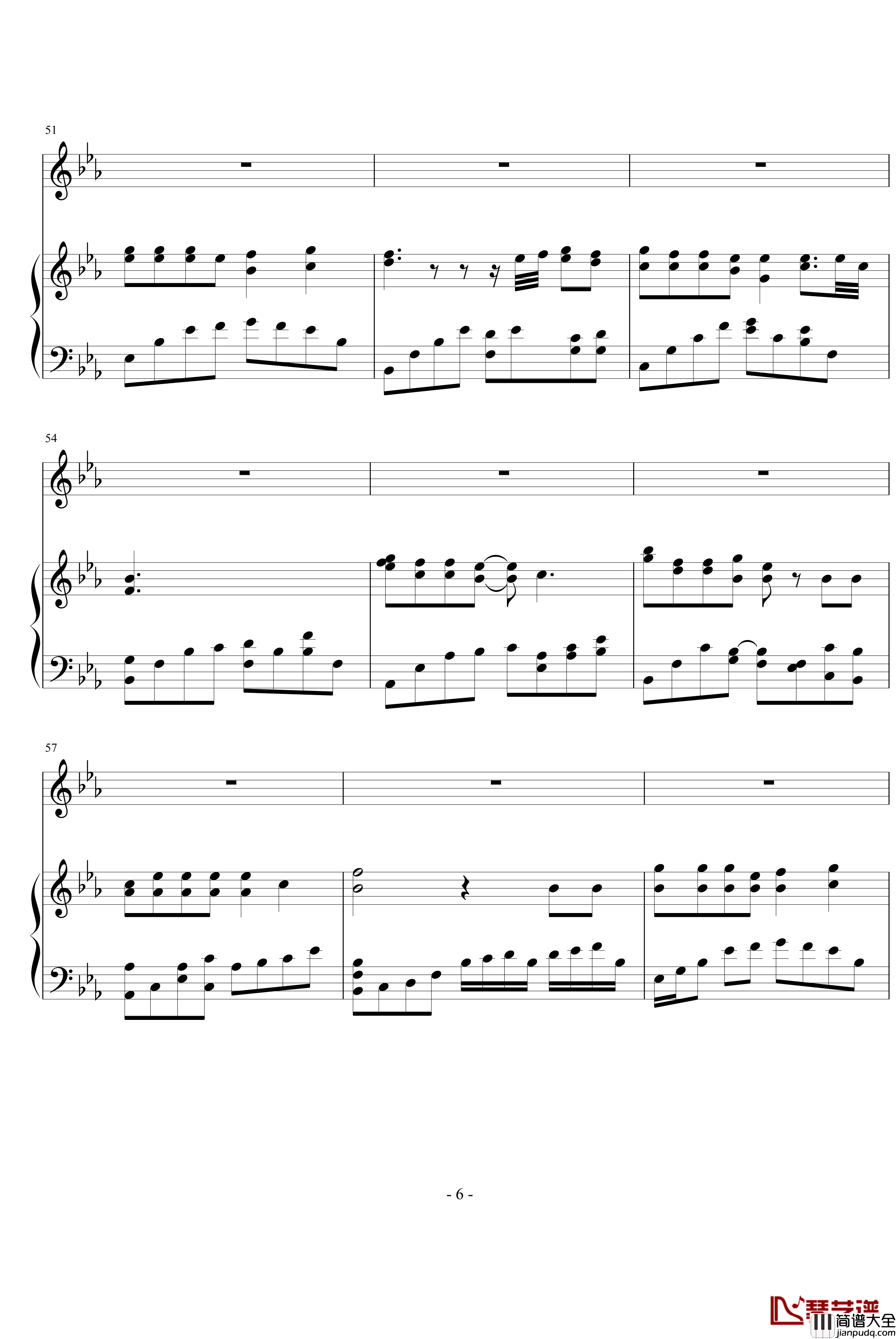 伊人红妆钢琴谱_钢琴独奏_影视