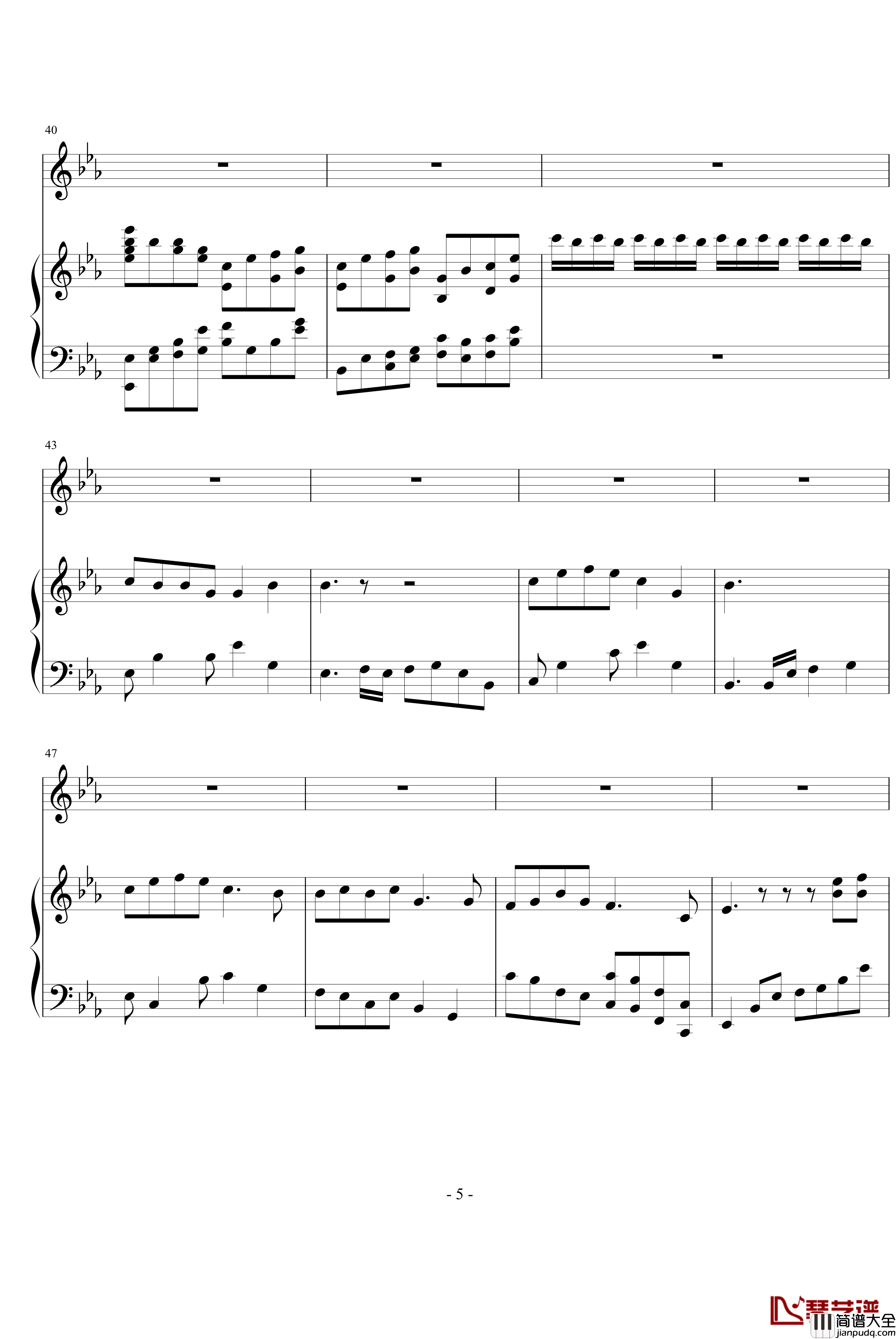 伊人红妆钢琴谱_钢琴独奏_影视