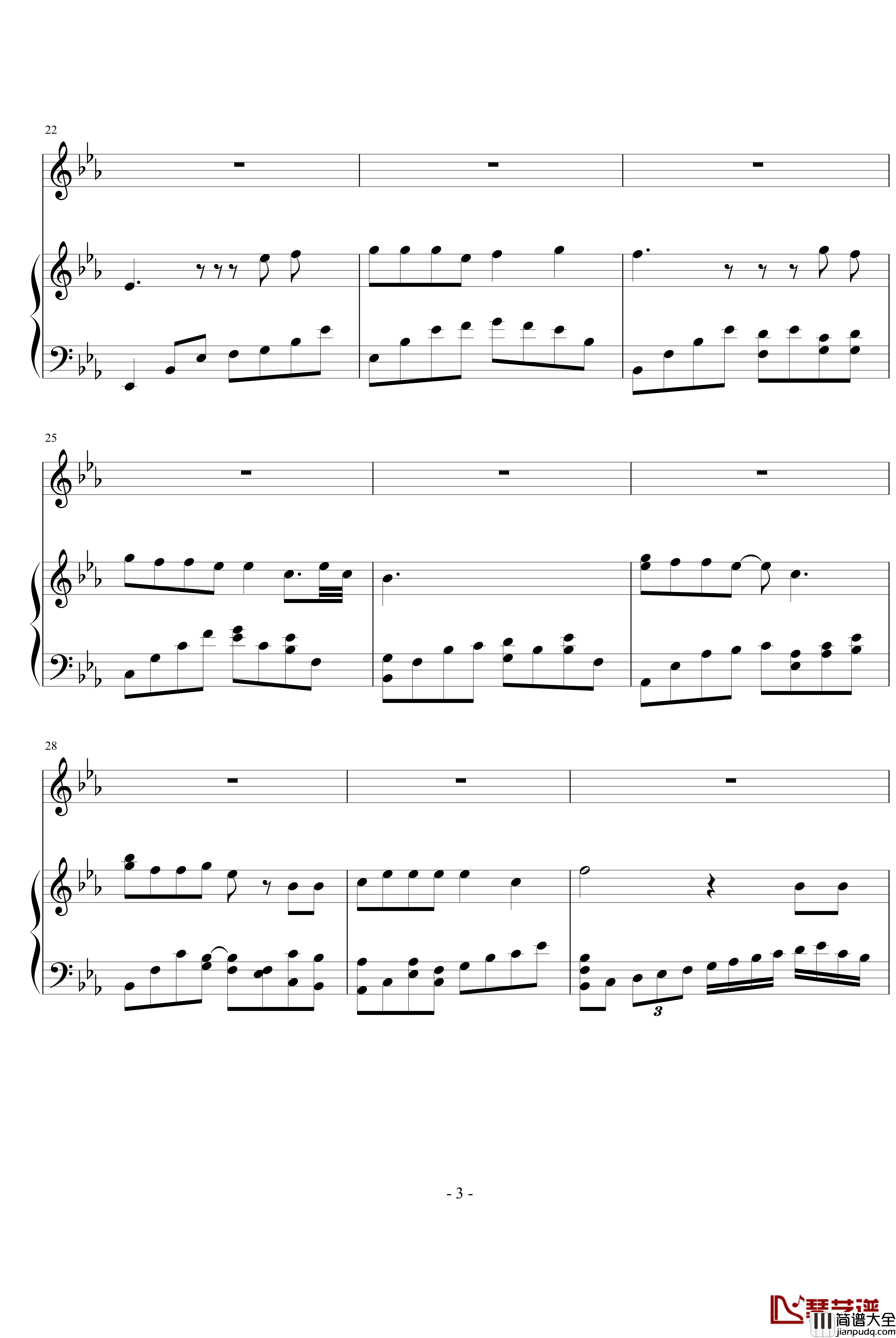 伊人红妆钢琴谱_钢琴独奏_影视