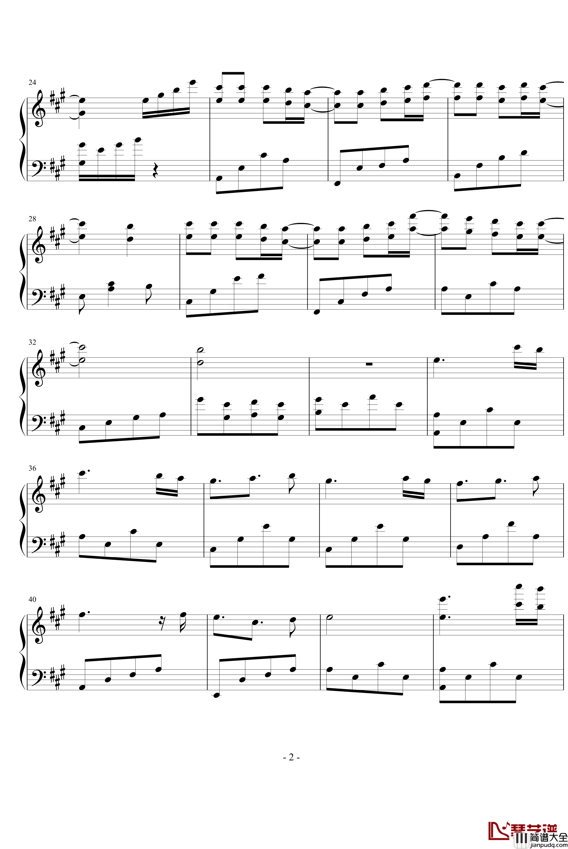 星星小夜曲钢琴谱_PY版_克莱德曼