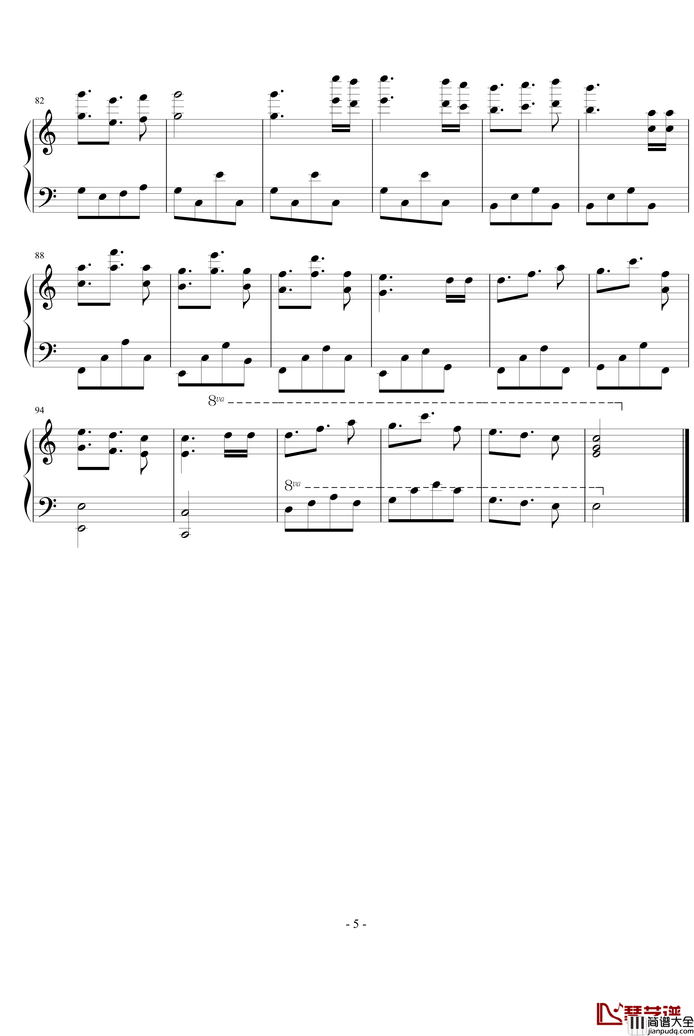 星星小夜曲钢琴谱_PY版_克莱德曼