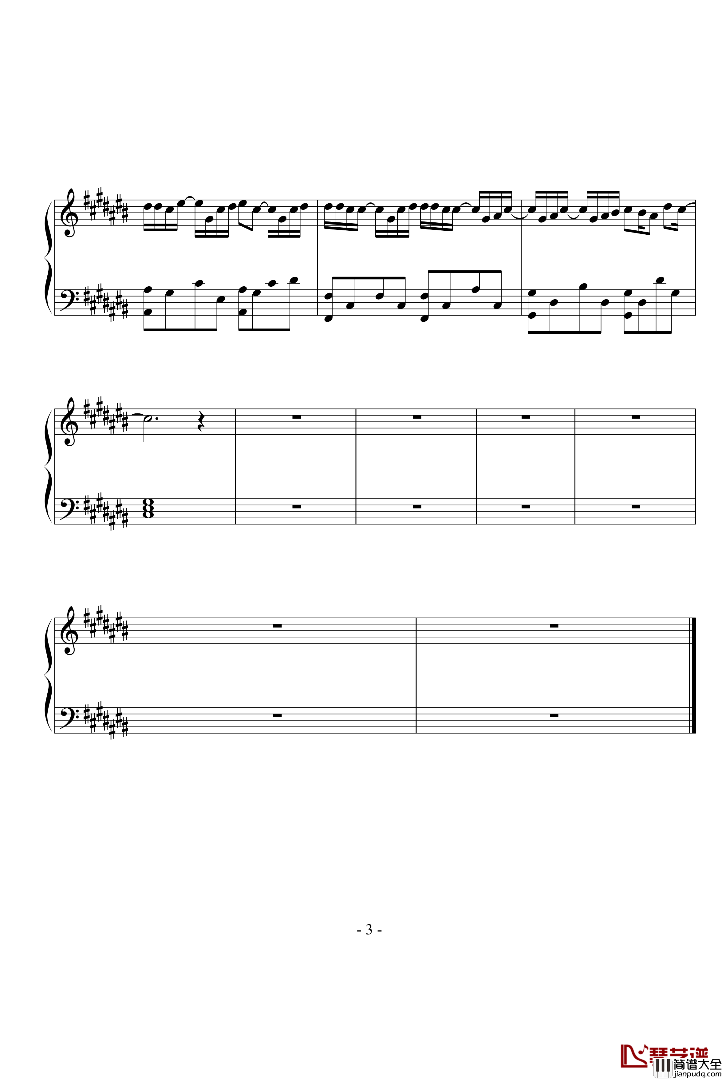 转机钢琴谱_潘玮柏