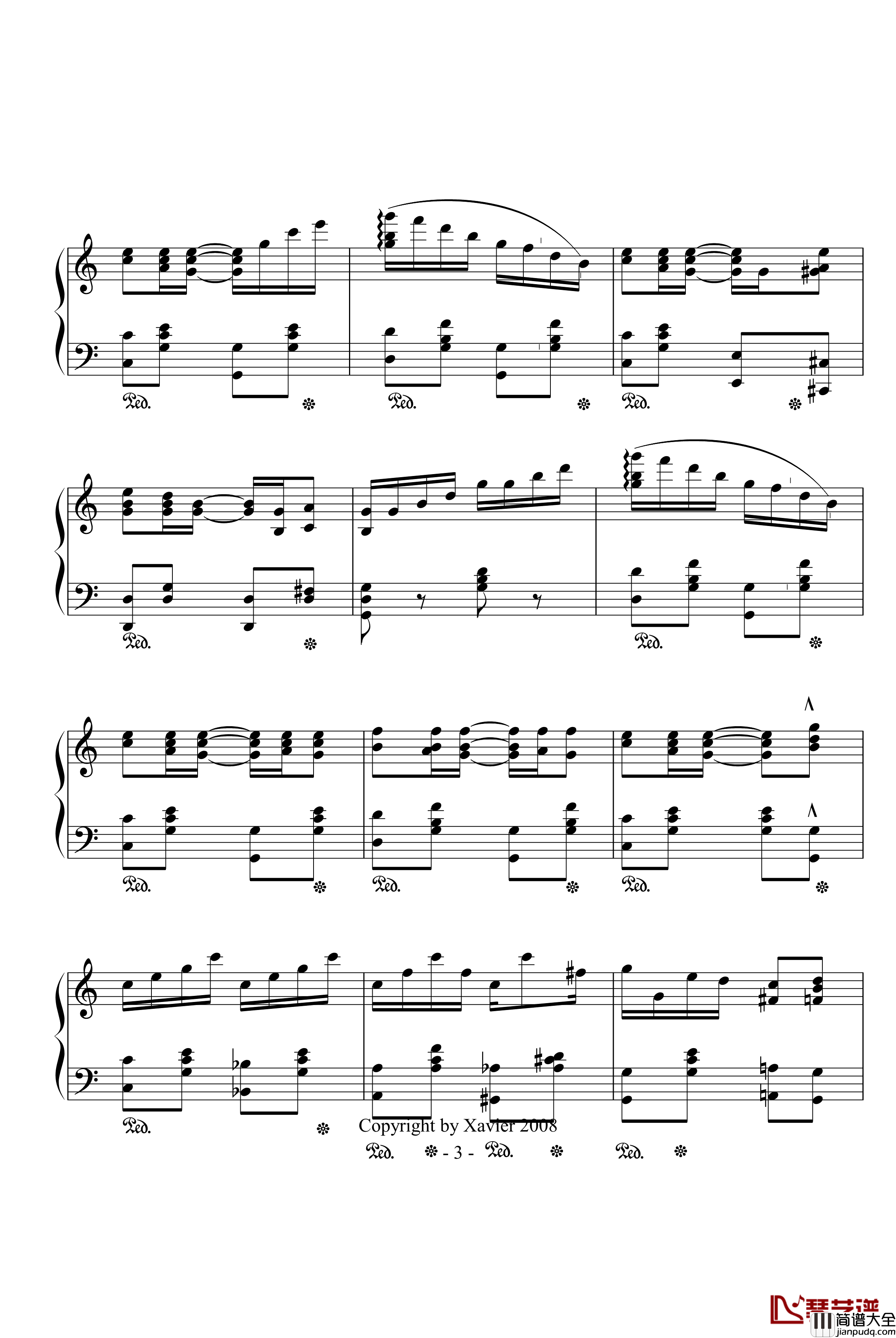 小瀑布钢琴谱_The_Cascades(Jazz)_爵士_Scott_Joplin