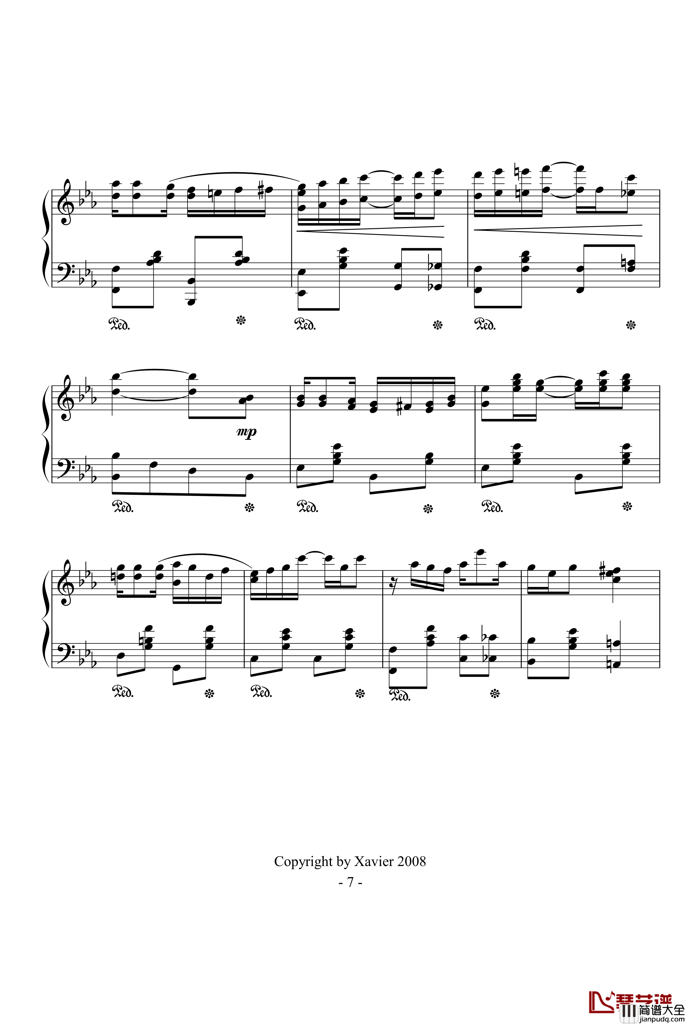 小瀑布钢琴谱_The_Cascades(Jazz)_爵士_Scott_Joplin