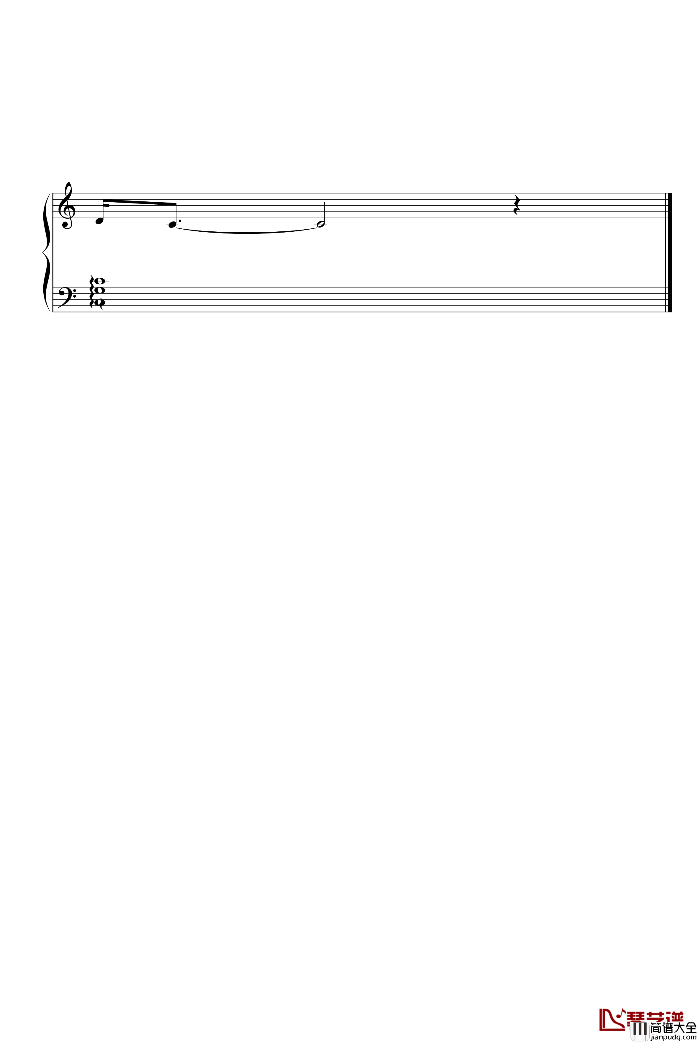 北极星的眼泪钢琴谱_简易版_张栋梁