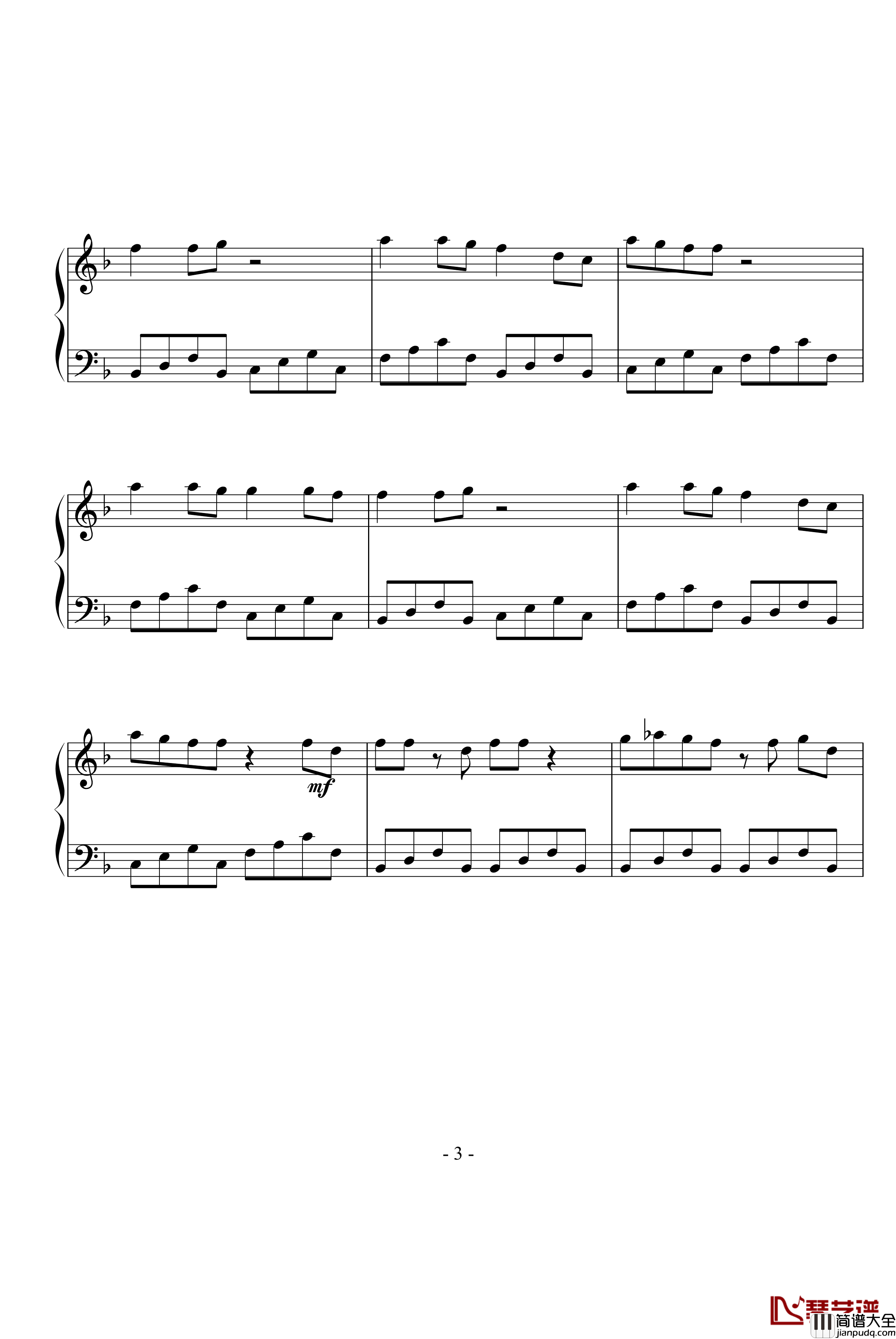 彩虹的微笑钢琴谱_王心凌