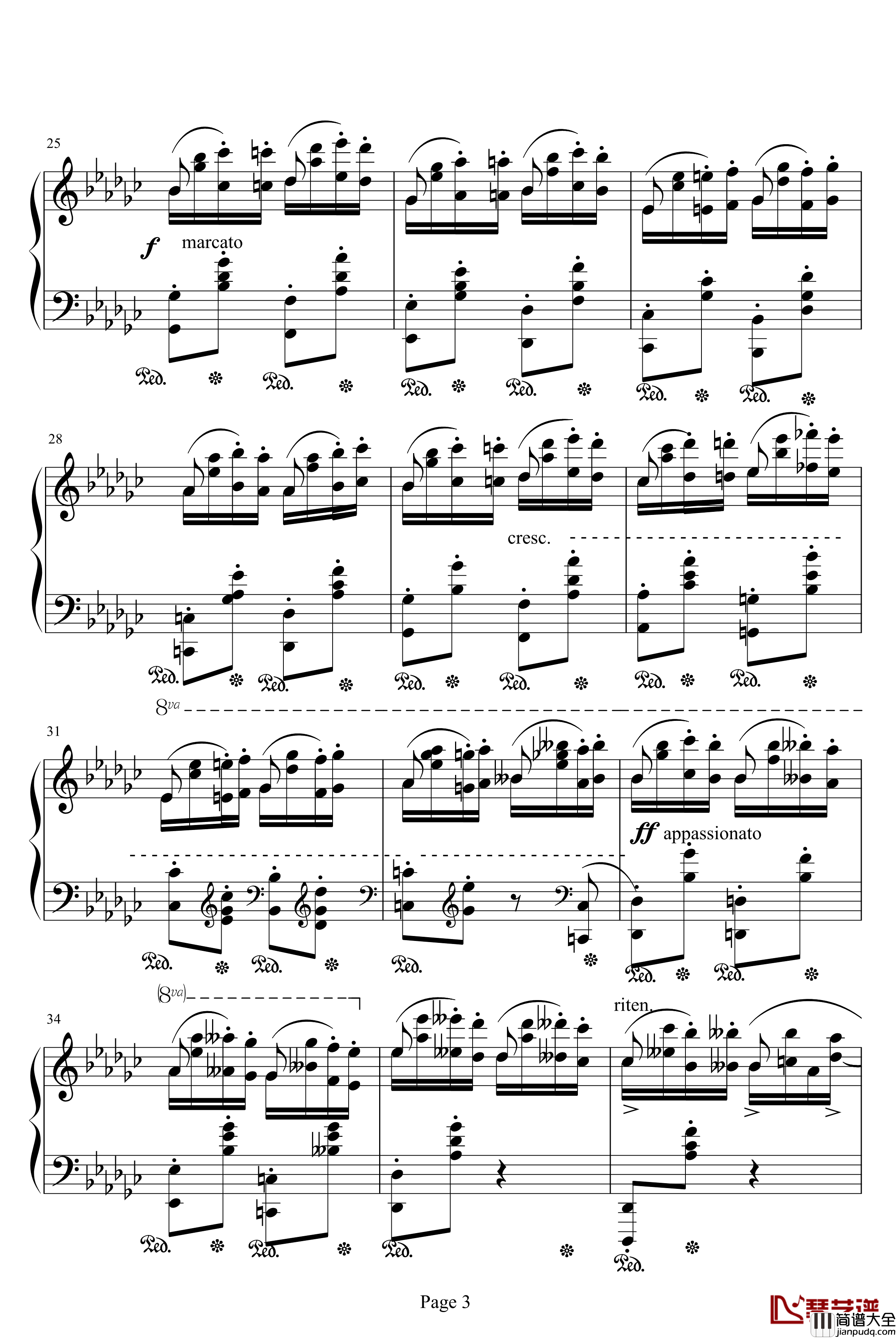 12_Etudes_No.9_in_G_flat_major钢琴谱_肖邦_chopin