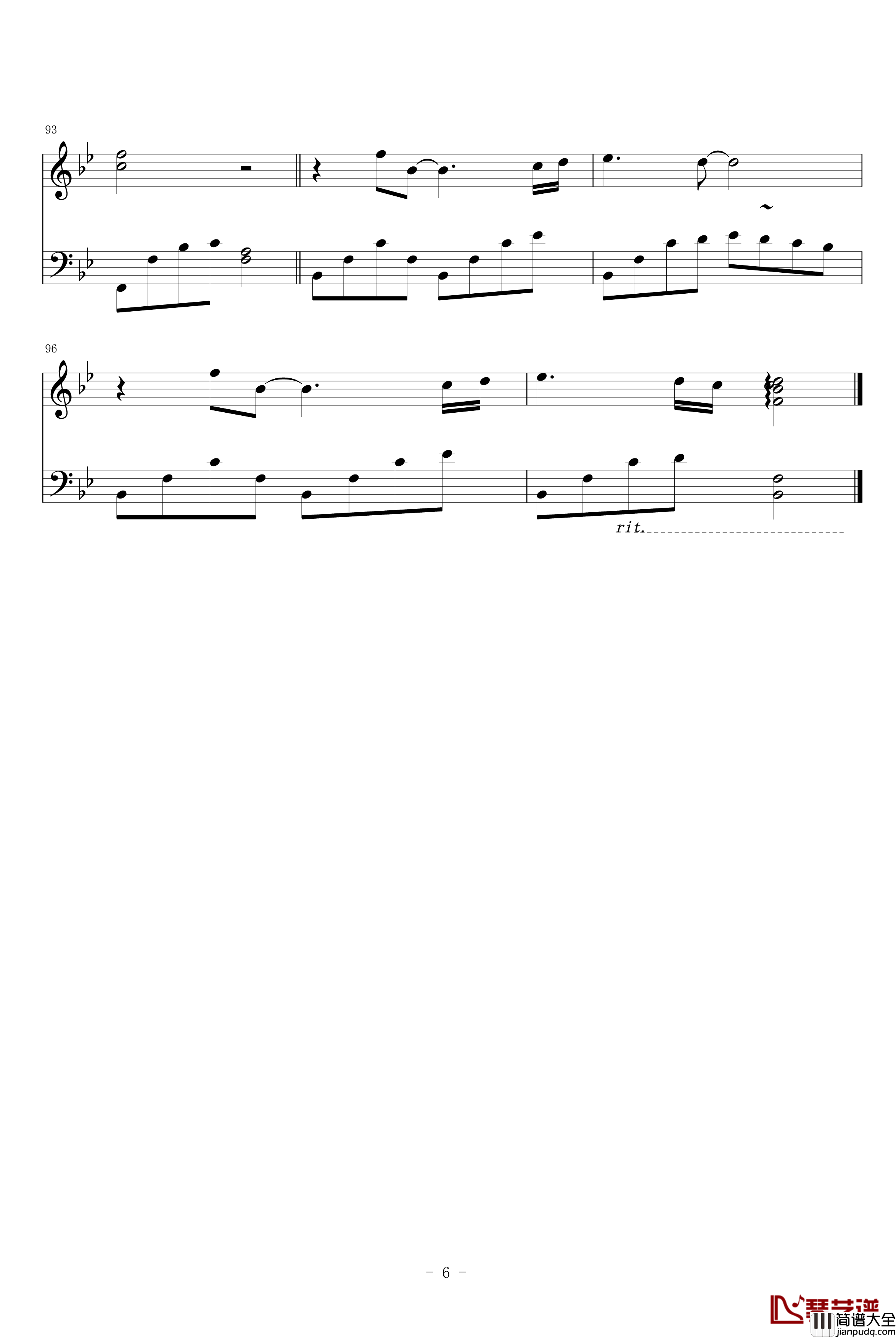 半情歌钢琴谱_命中注定我愛你插曲_元若蓝