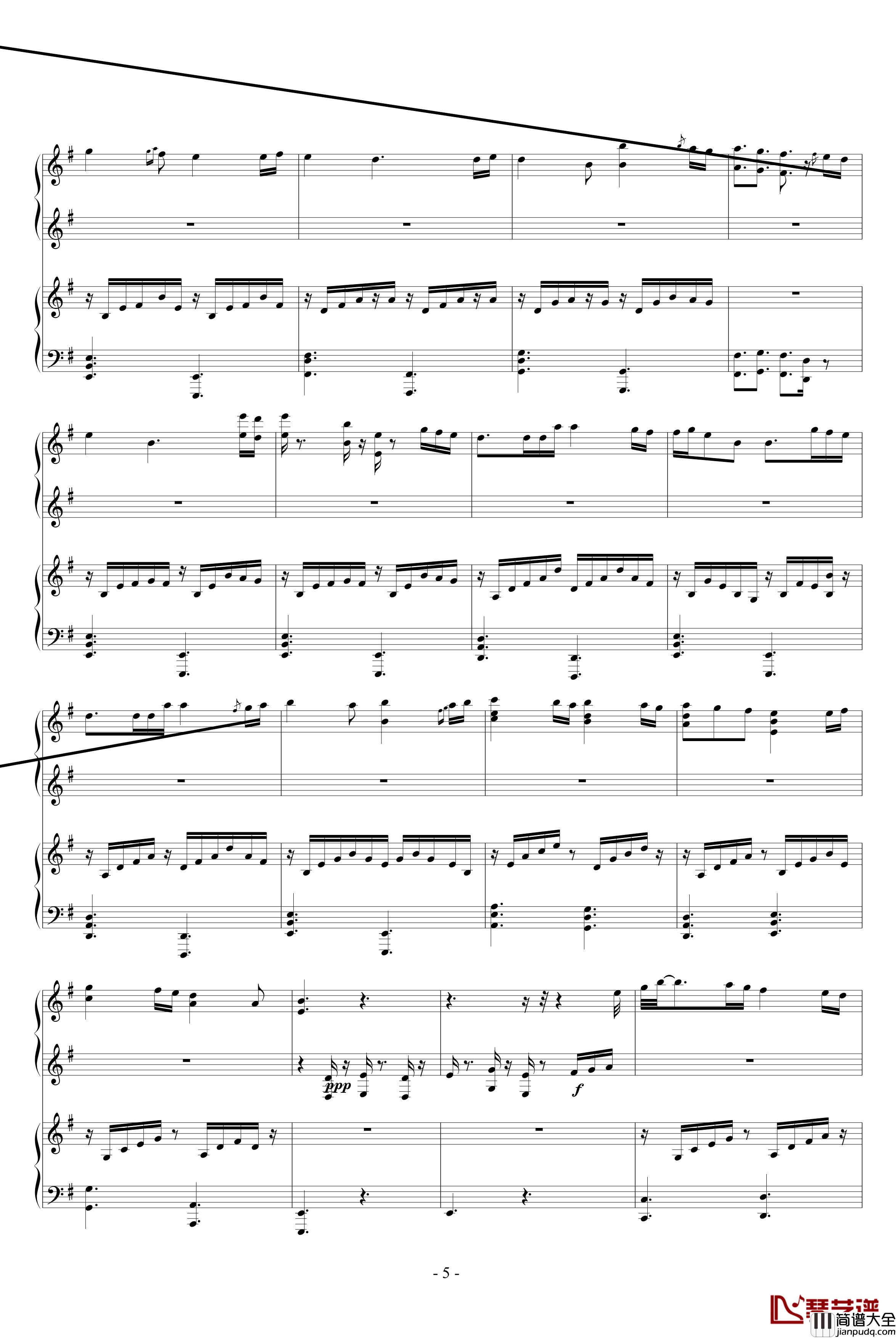 A_Wooland_Night钢琴谱_Bandari