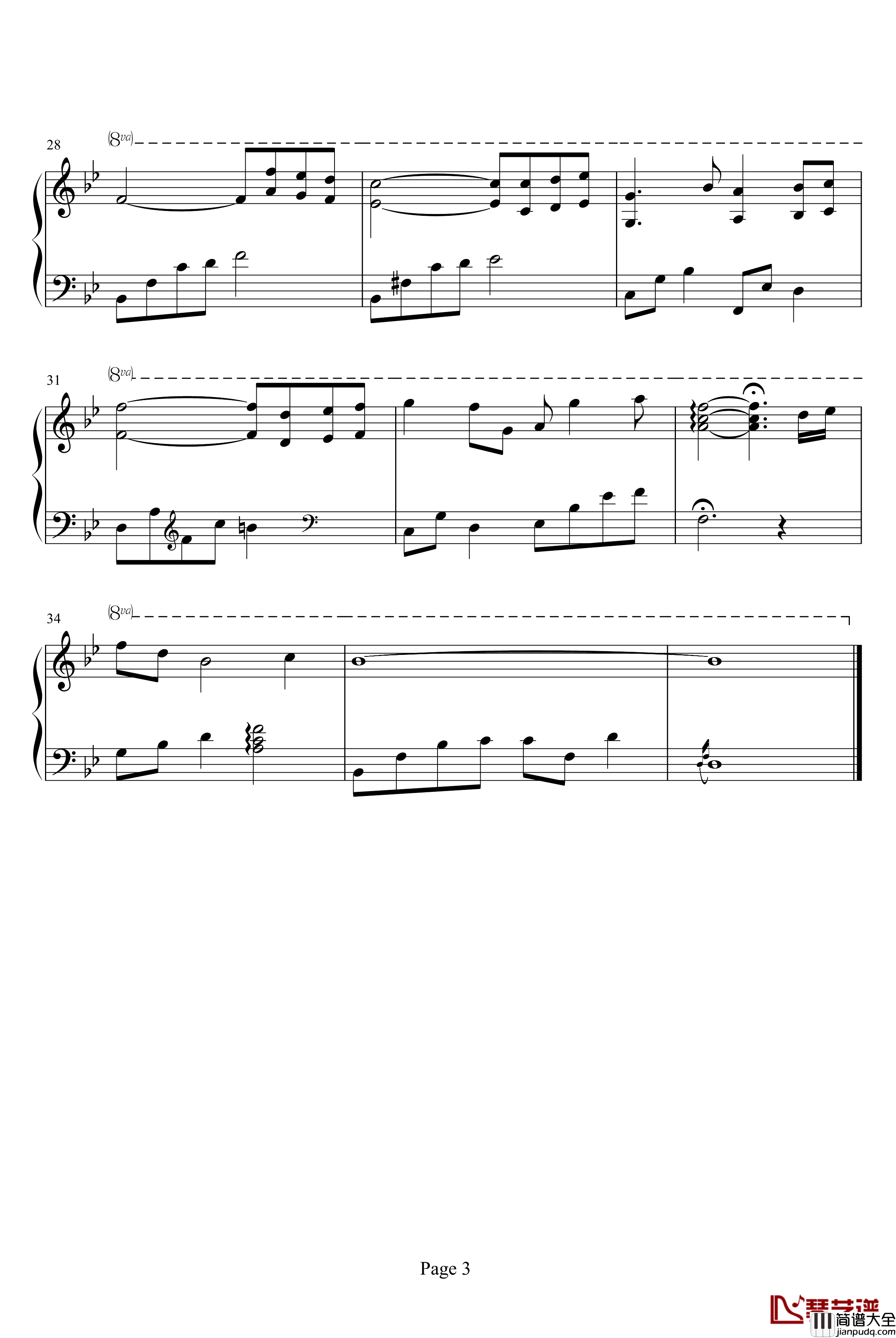 摘星钢琴谱_纯钢琴修改_动漫影视