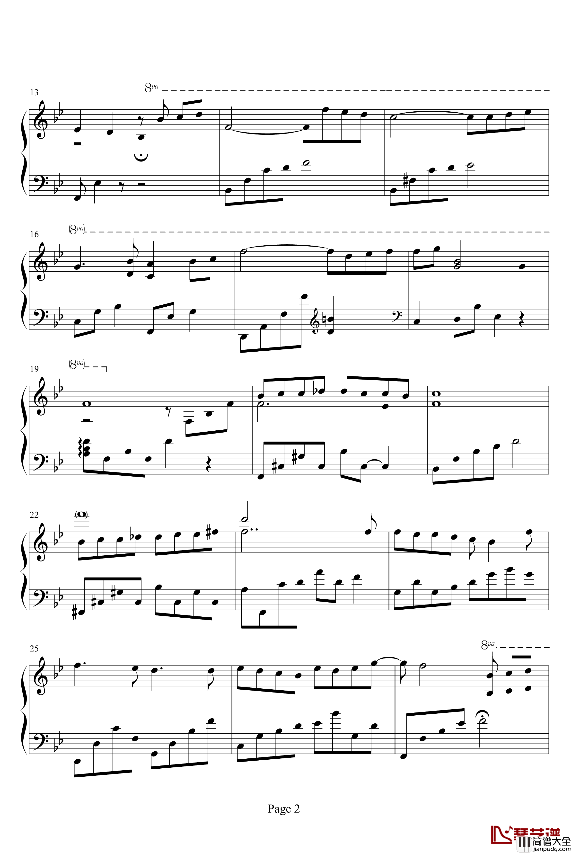 摘星钢琴谱_纯钢琴修改_动漫影视