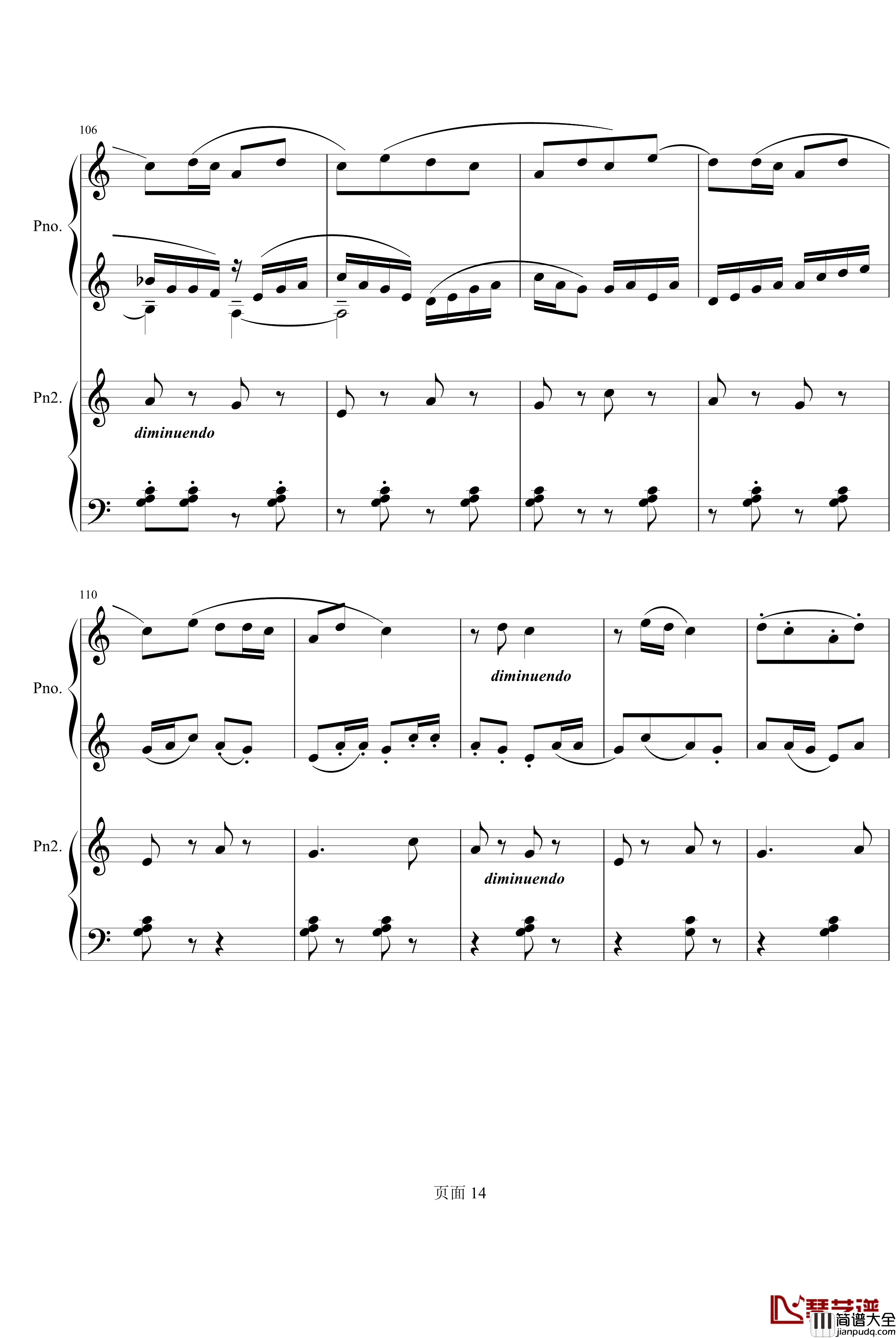 京韵钢琴谱_双钢琴_中国名曲