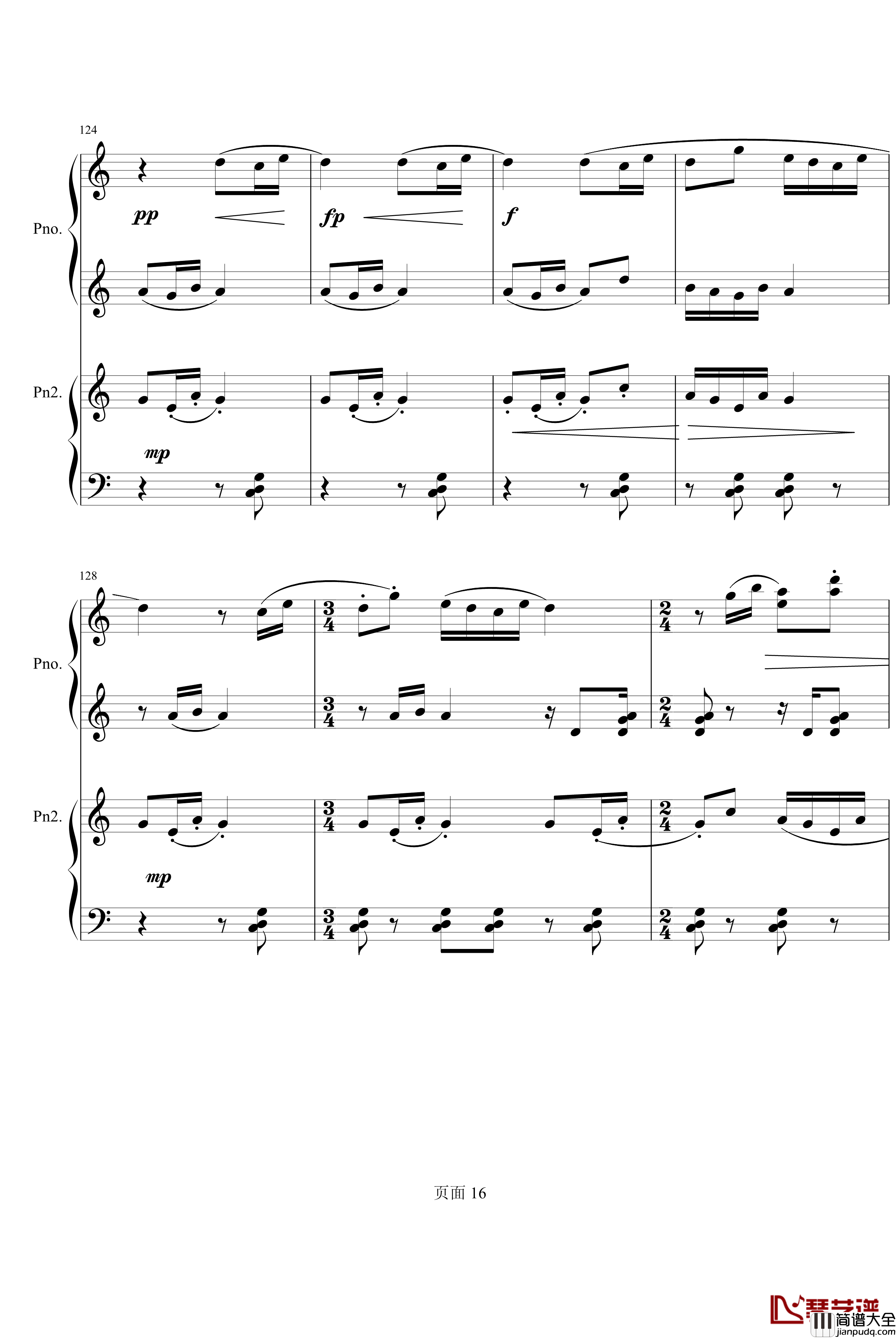 京韵钢琴谱_双钢琴_中国名曲