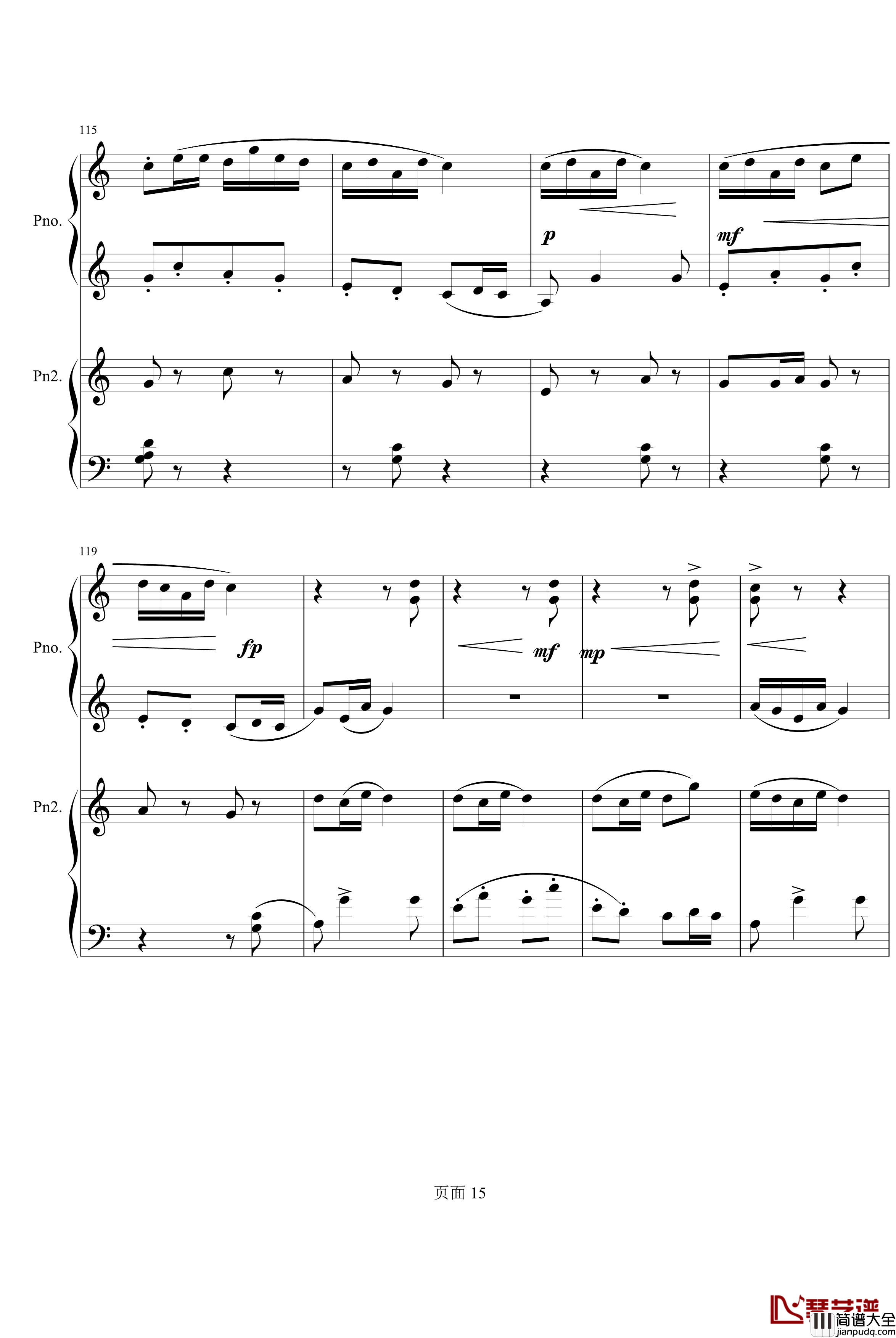 京韵钢琴谱_双钢琴_中国名曲